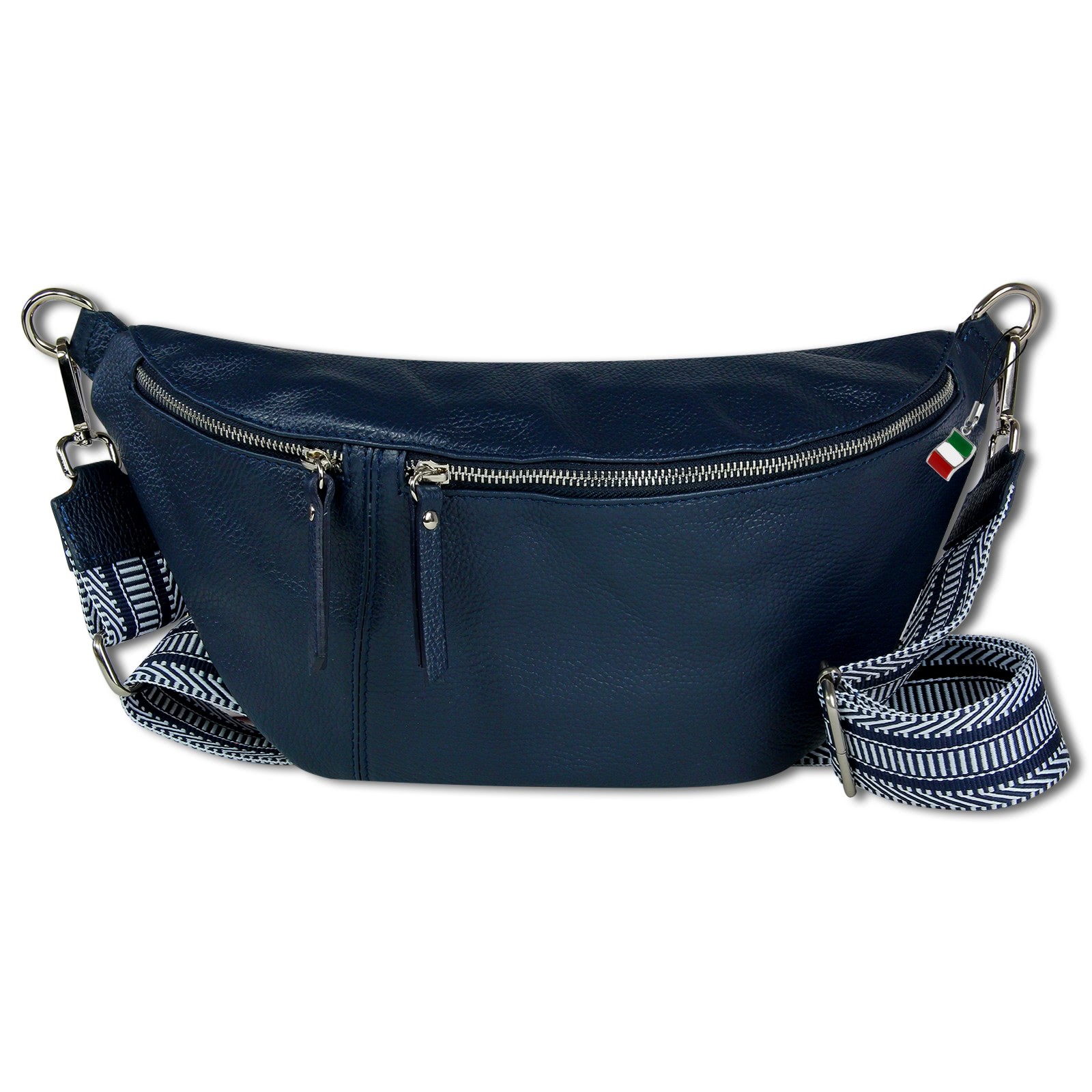 Florence Echtleder Gürteltasche Damen extra groß blau Bauchtasche Jugend OTF821B