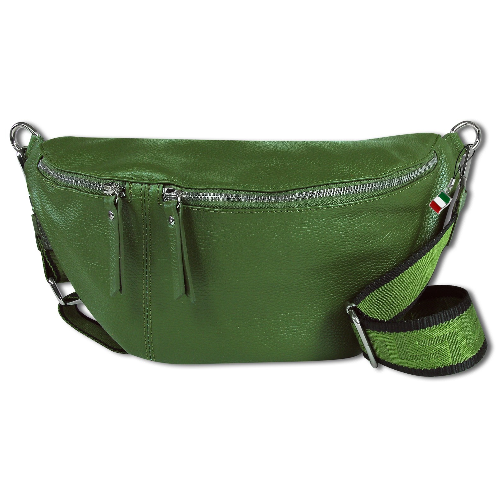 Florence Echtleder Gürteltasche Damen extra groß grün Bauchtasche Jugend OTF821G