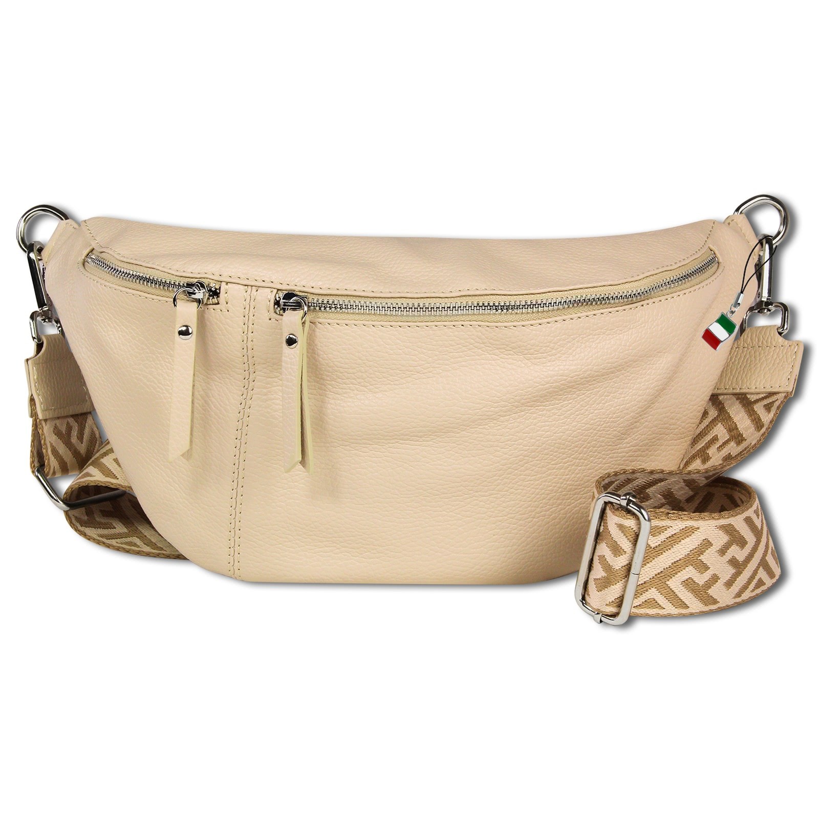 Florence Echtleder Gürteltasche Damen extra groß beige Bauchtasche Jugend OTF821I