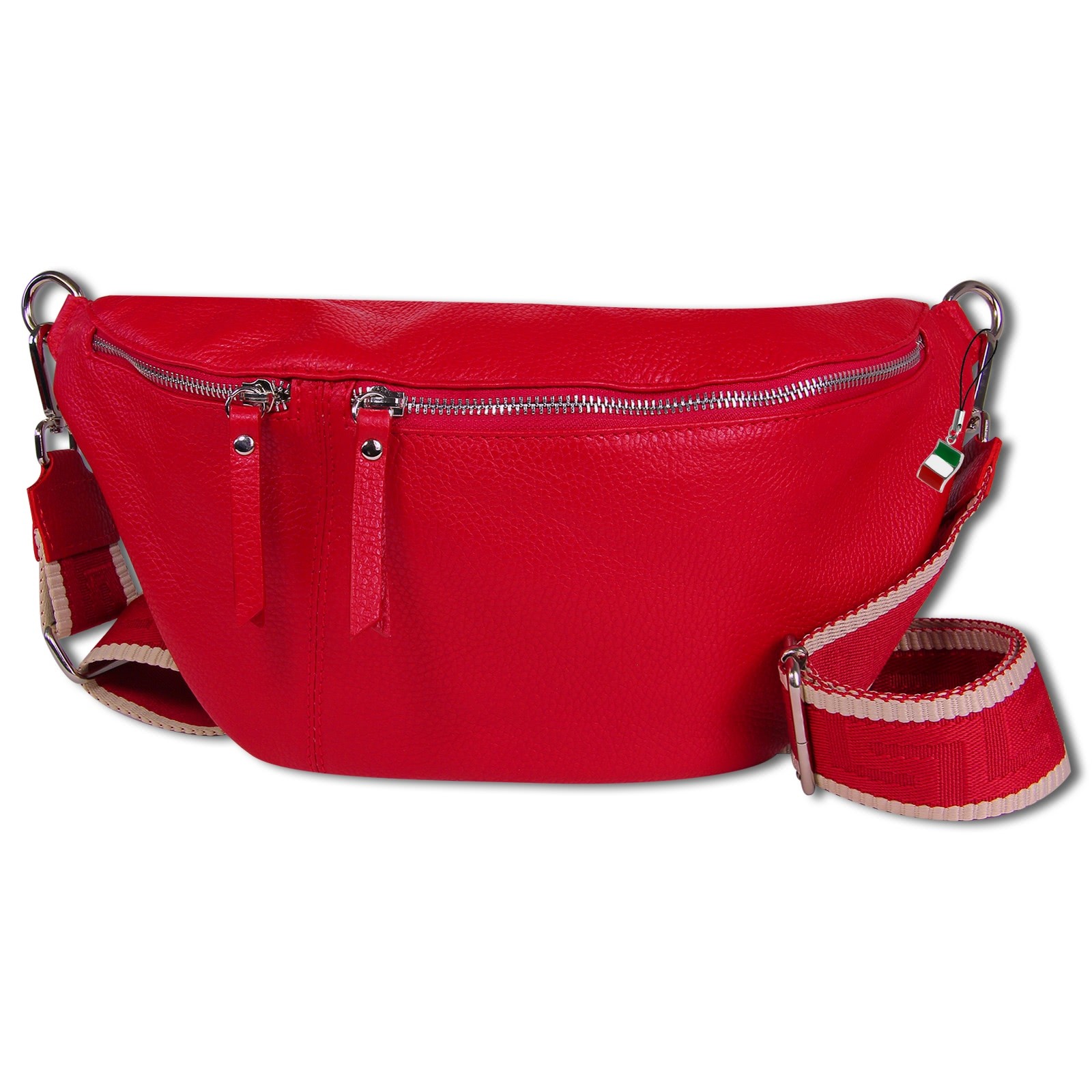 Florence Echtleder Gürteltasche Damen extra groß rot Bauchtasche Jugend OTF821R