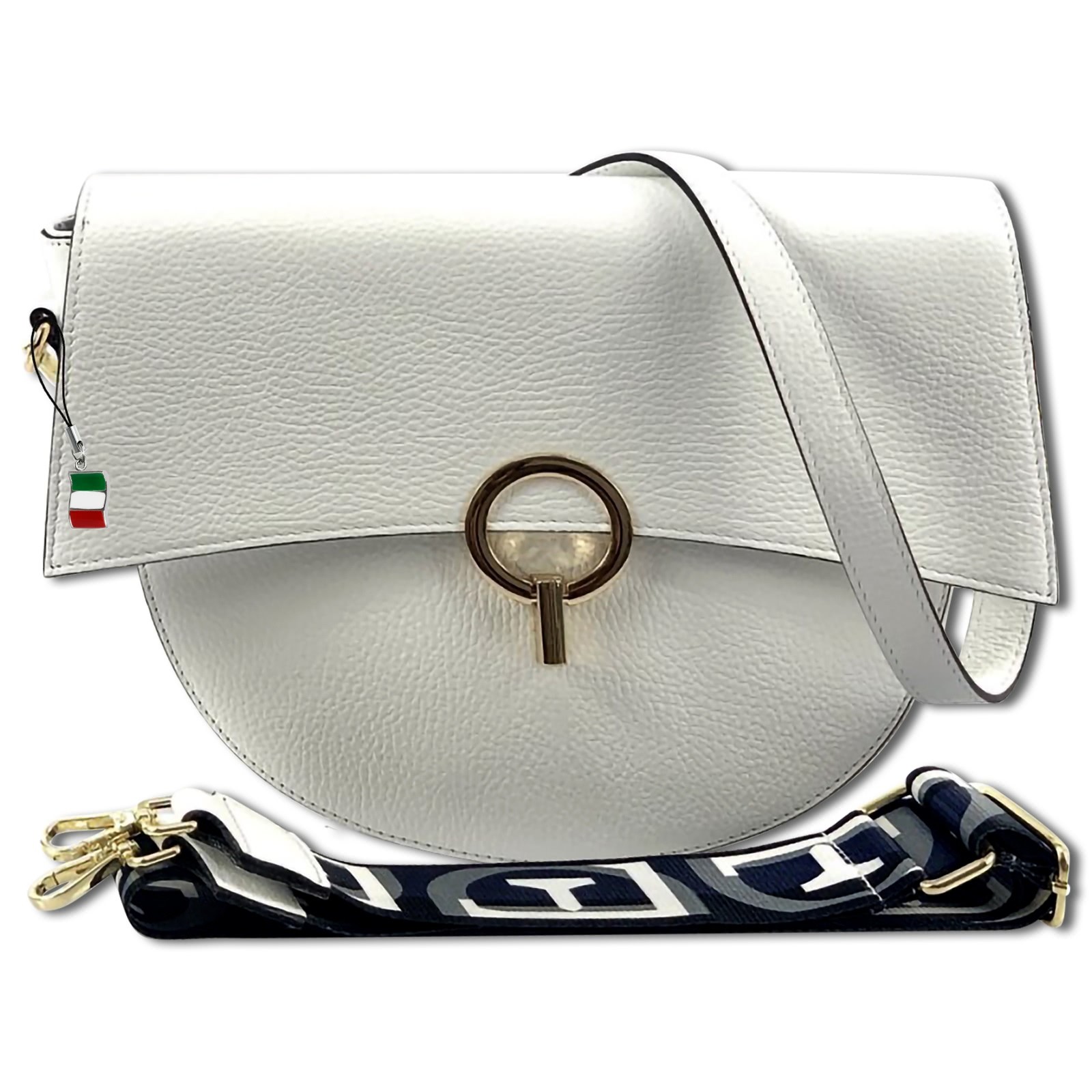 Florence Satteltasche Echtleder Damen weiß OTF824W