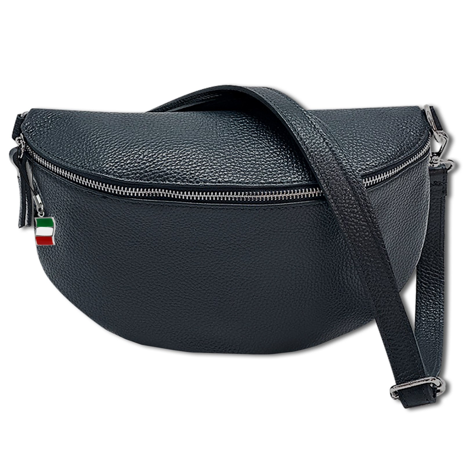 Florence Echtleder Bauchtasche groß Damen blau Jugend OTF825B