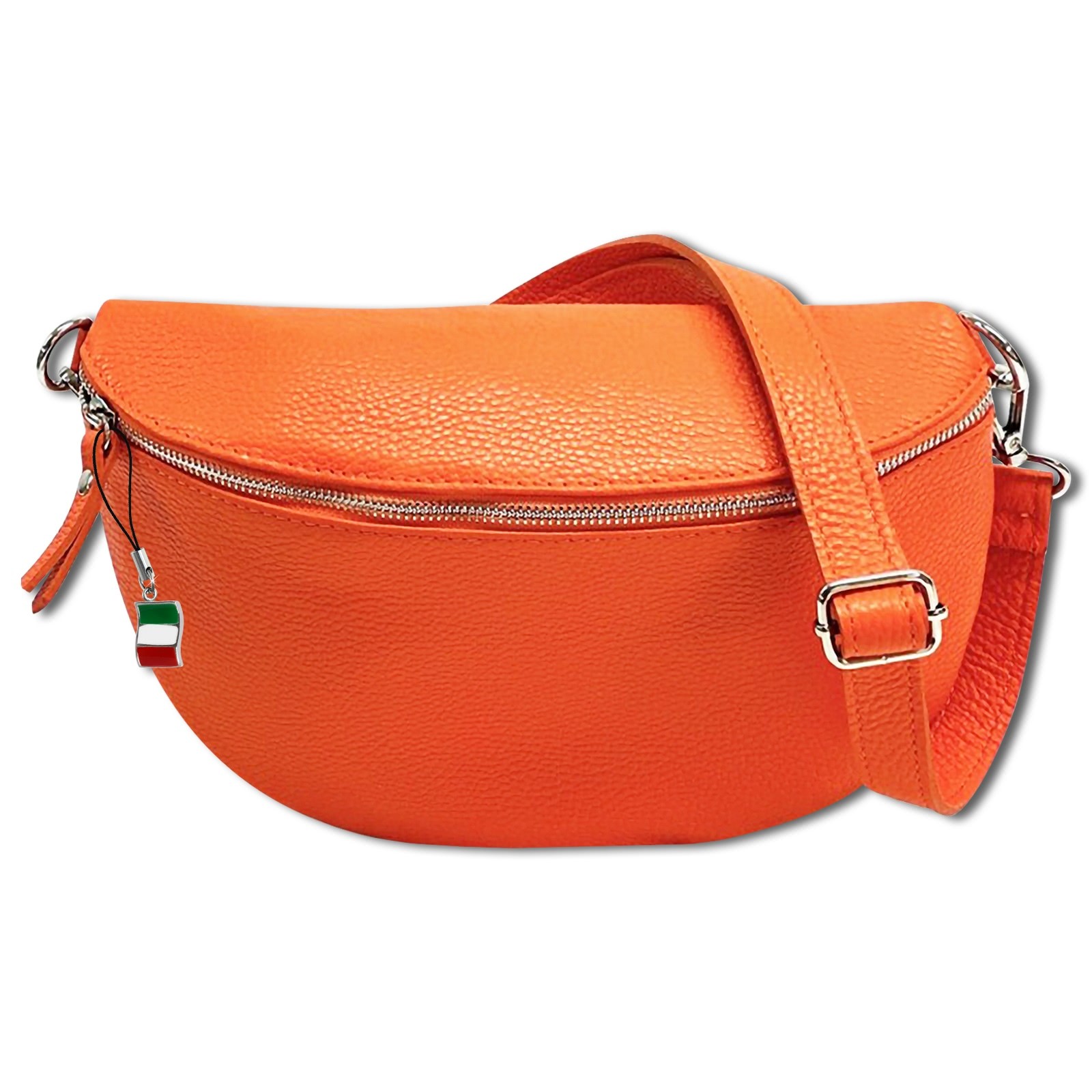 Florence Echtleder Bauchtasche groß Damen orange Umhängetasche Jugend OTF825O