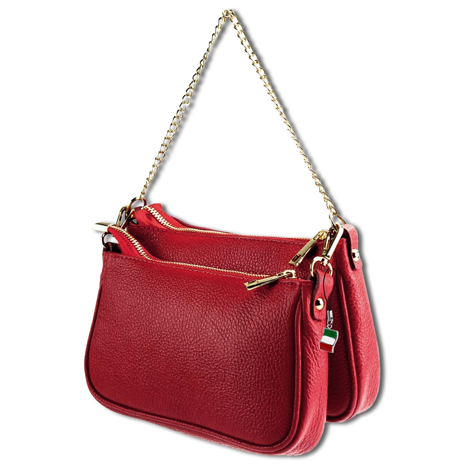 Florence Doppel Damen Tasche Echtleder rot OTF826R