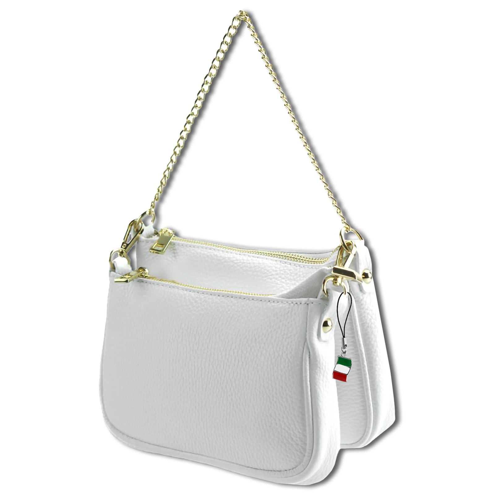 Florence Doppel Damen Tasche Echtleder weiß OTF826W