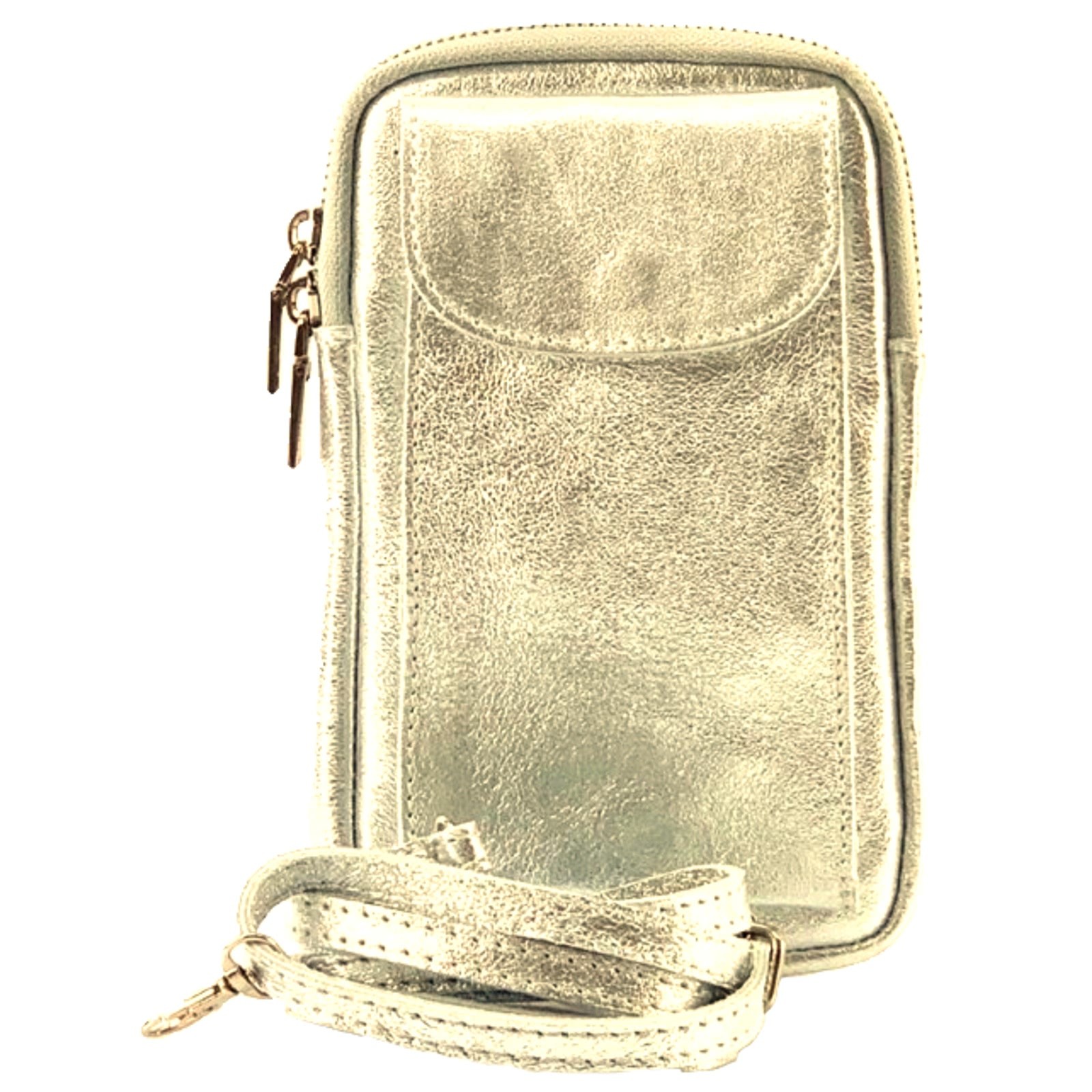 Florence Damen Mini-Handtasche echtes Leder Tasche metallic gold OTF827Z