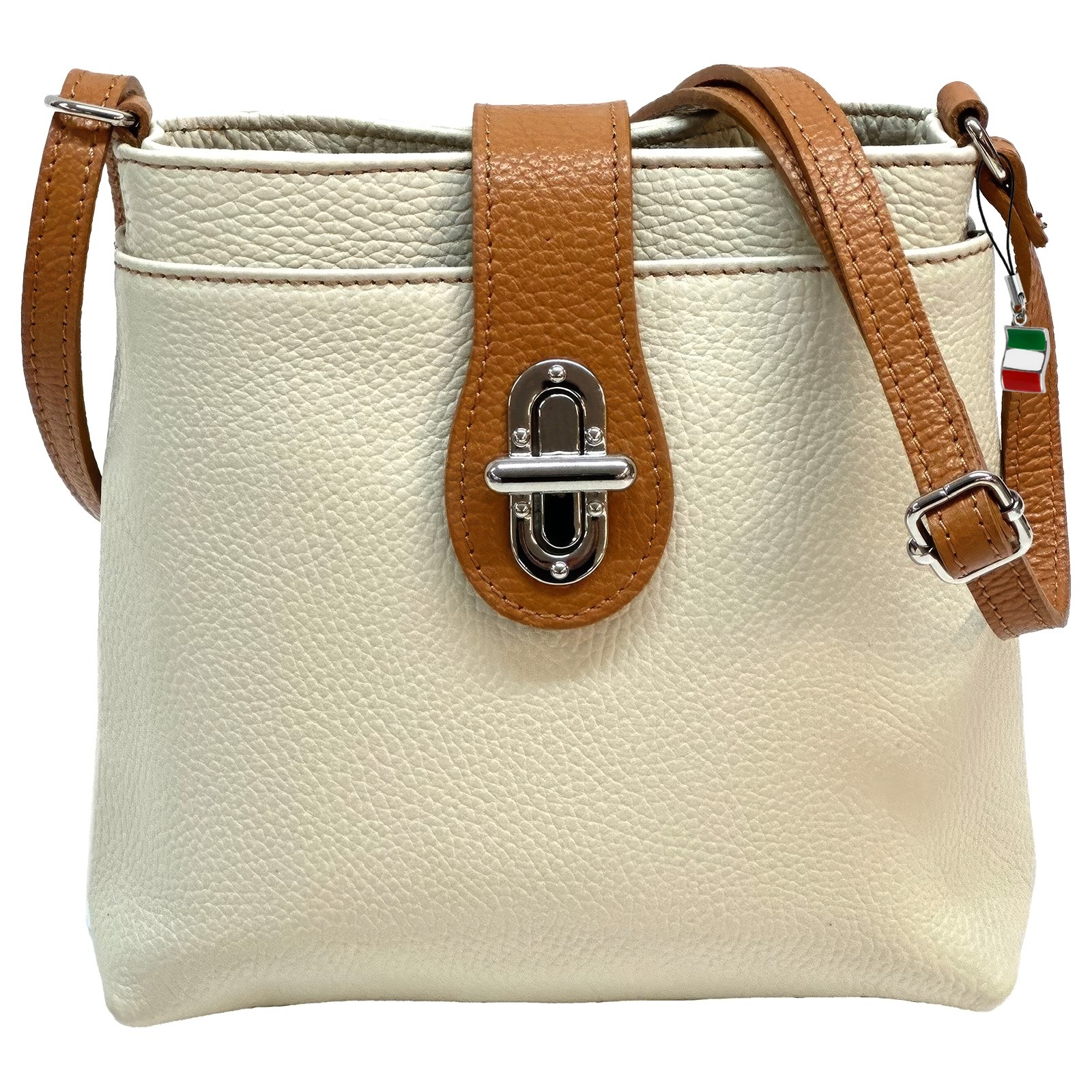 Florence Damen Tasche Echtleder Umhängetasche beige, braun OTF828F