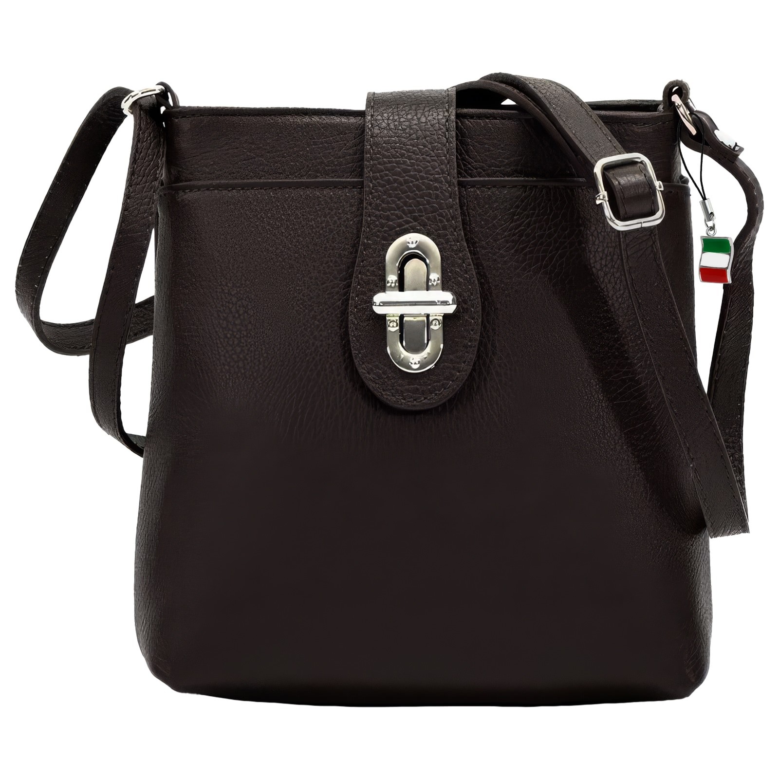 Florence Damen Tasche Echtleder Umhängetasche dunkelbraun OTF828N