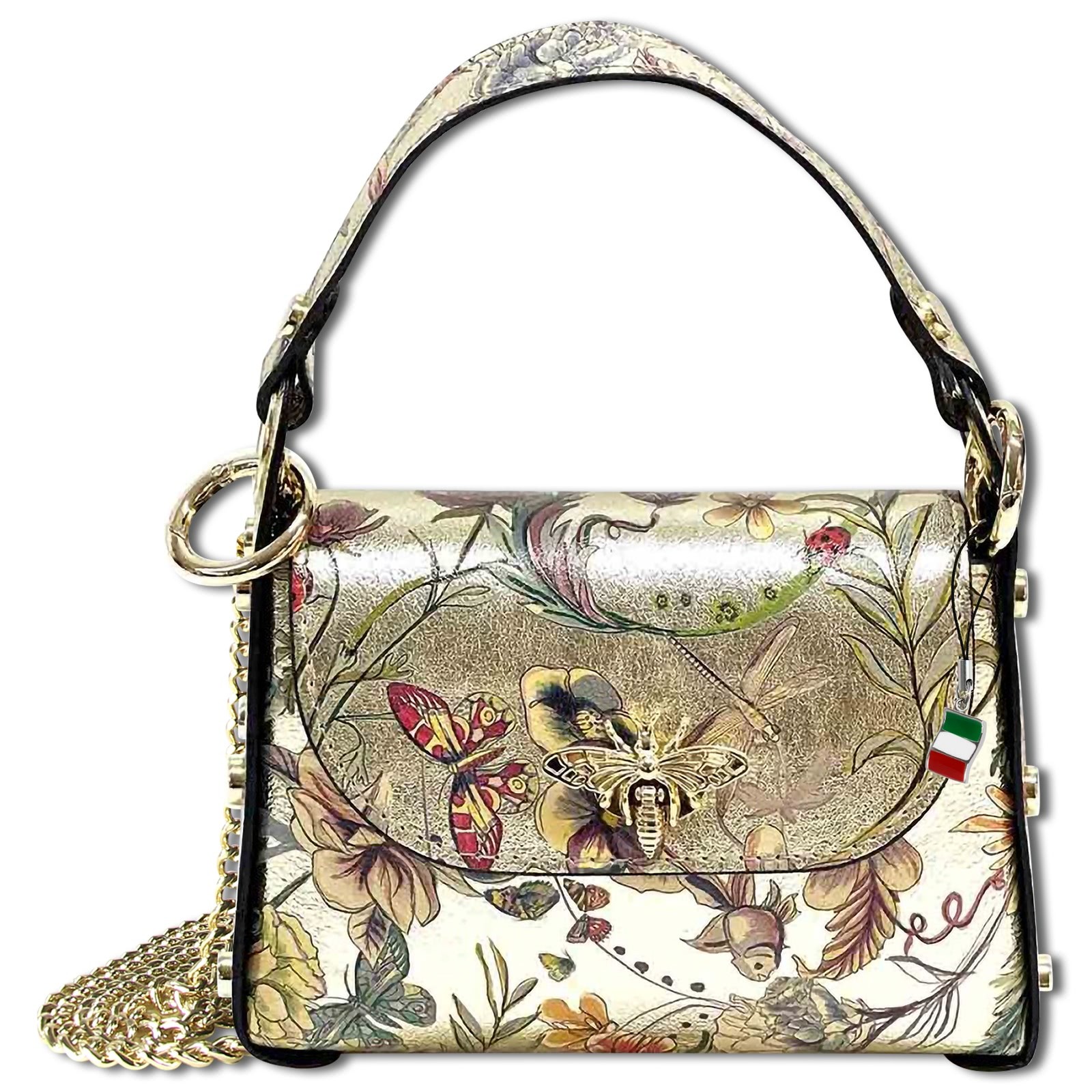 Florence Biene Damen Echtledertasche farbig gold metallic OTF832ZF