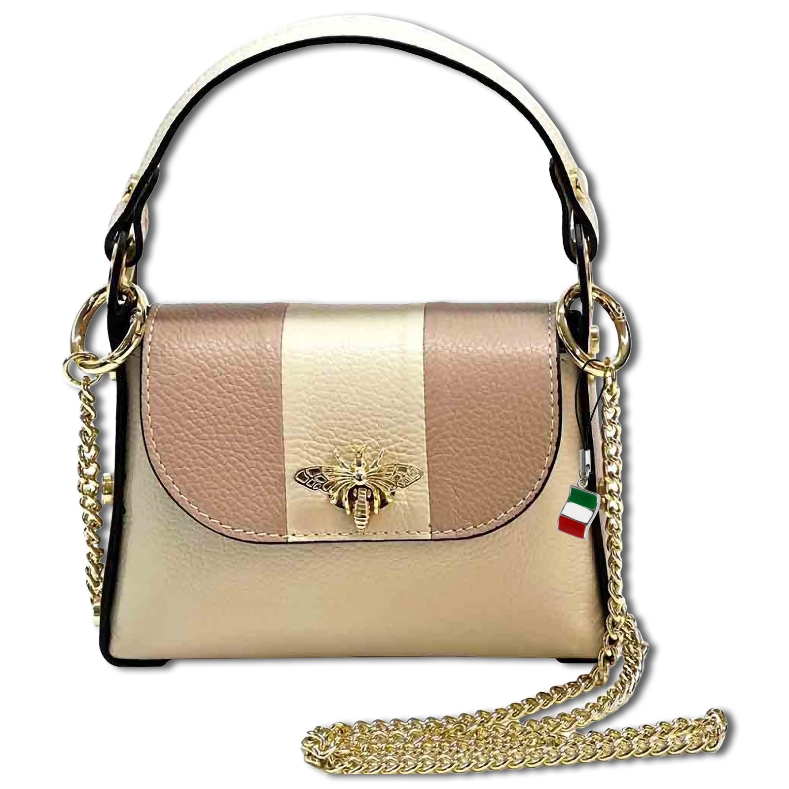 Florence Biene Damen Handtasche Echtleder beige/rosa OTF833IA
