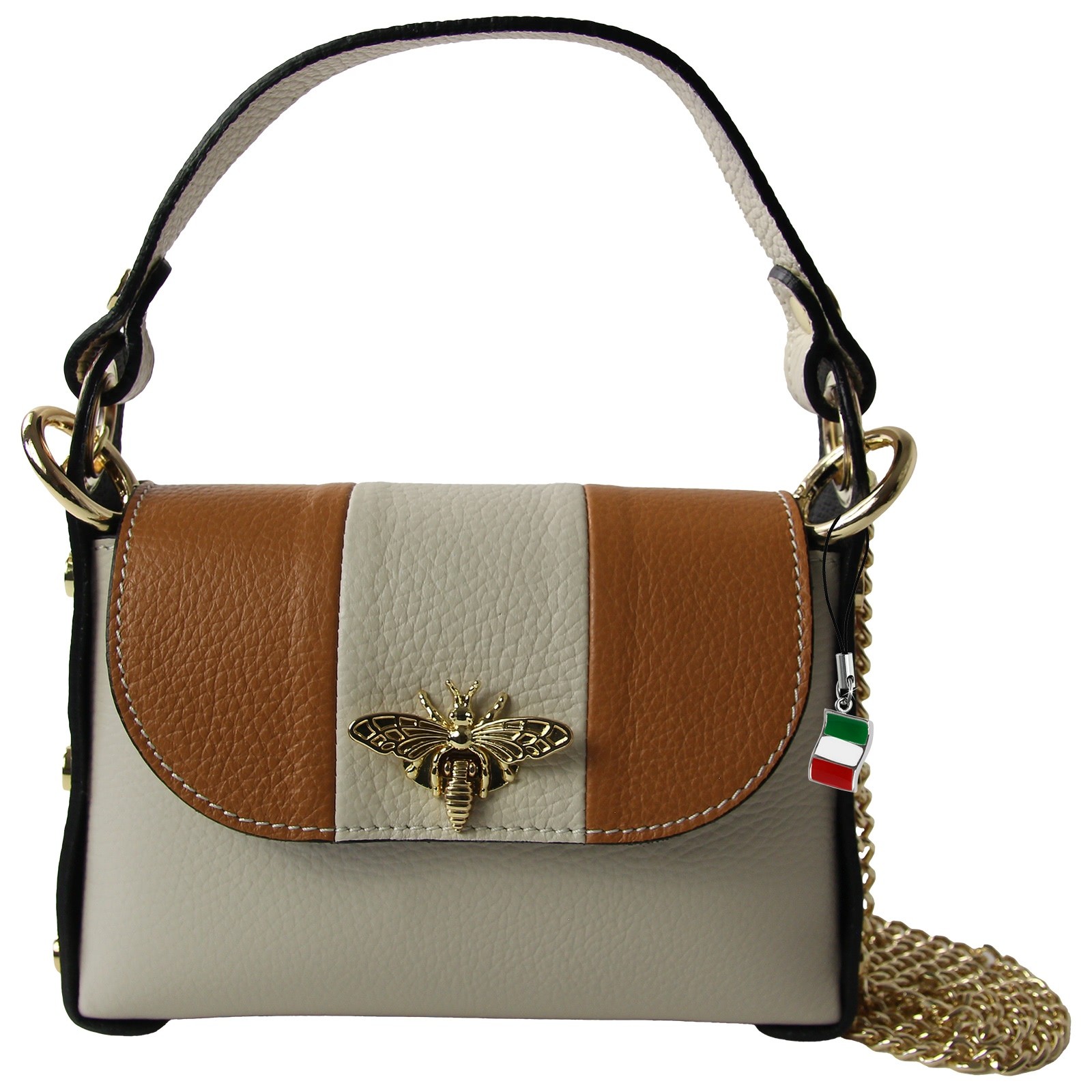 Florence Biene Damen Handtasche Echtleder beige/braun OTF833IC