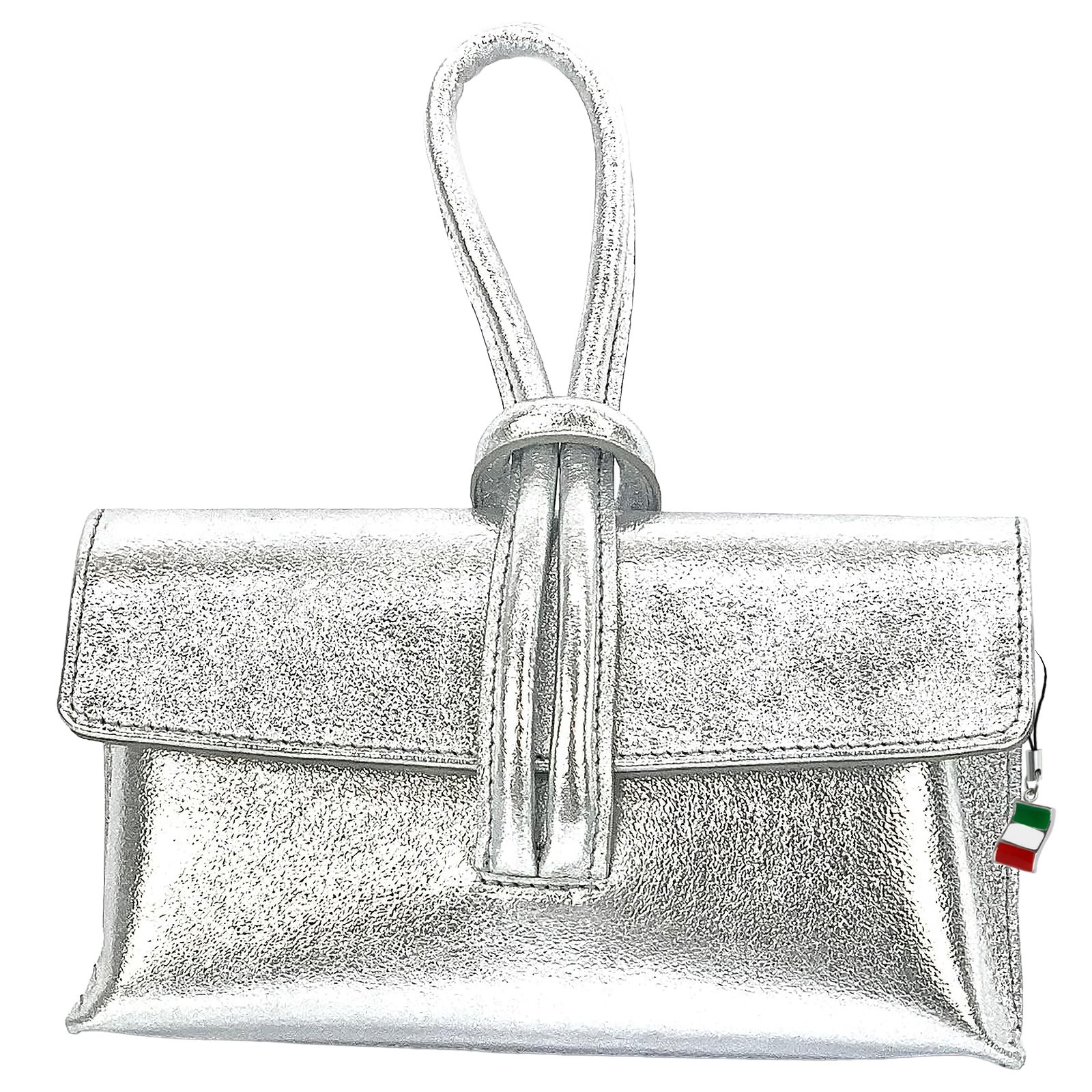 Florence Clutch Echtleder Tasche silber metallic OTF834J