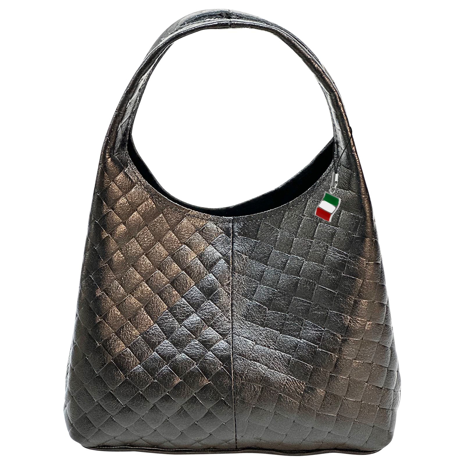 Florence Damen Schultertasche Leder Tasche schwarz OTF837S1