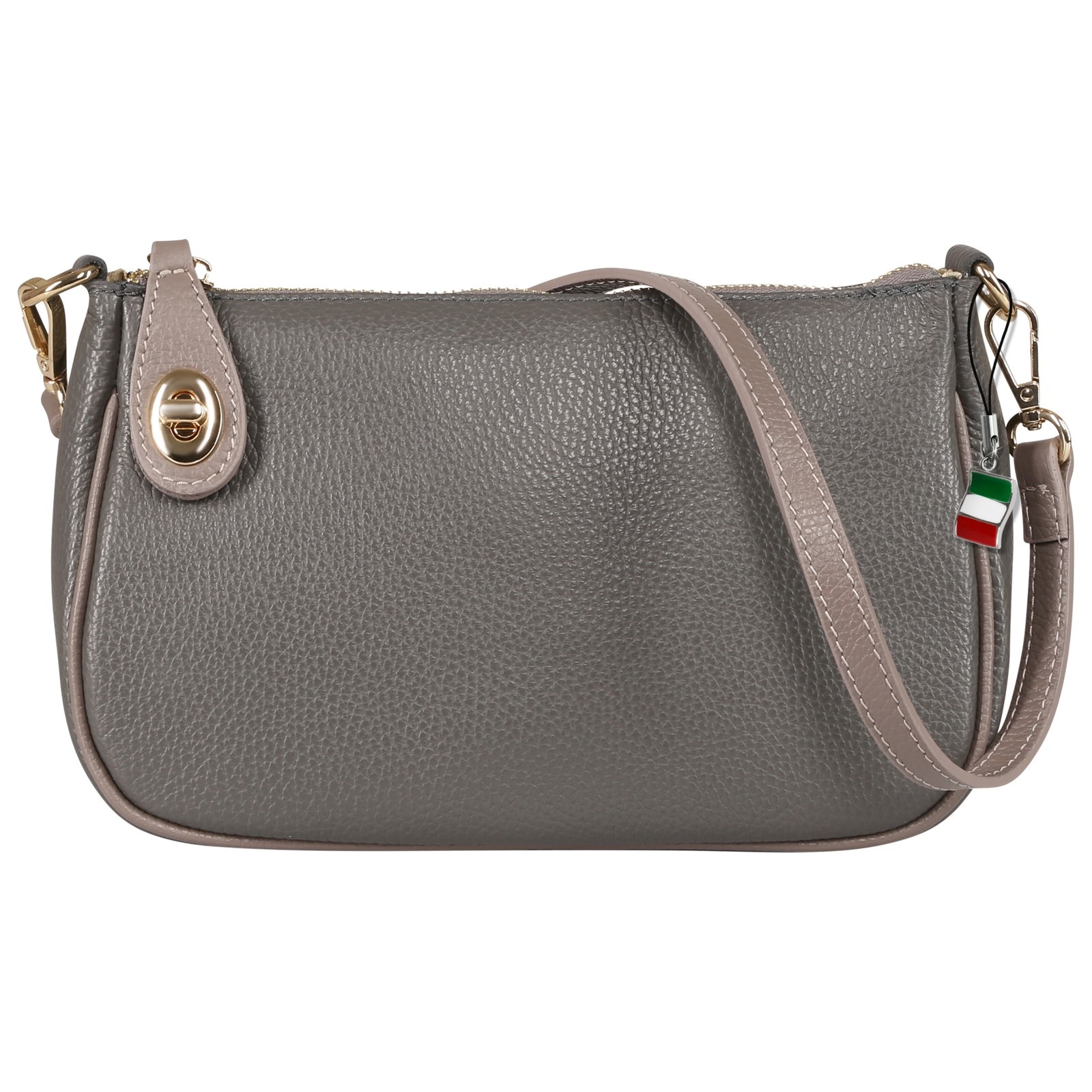 Florence Damen Schultertasche Echtleder grau OTF842K5