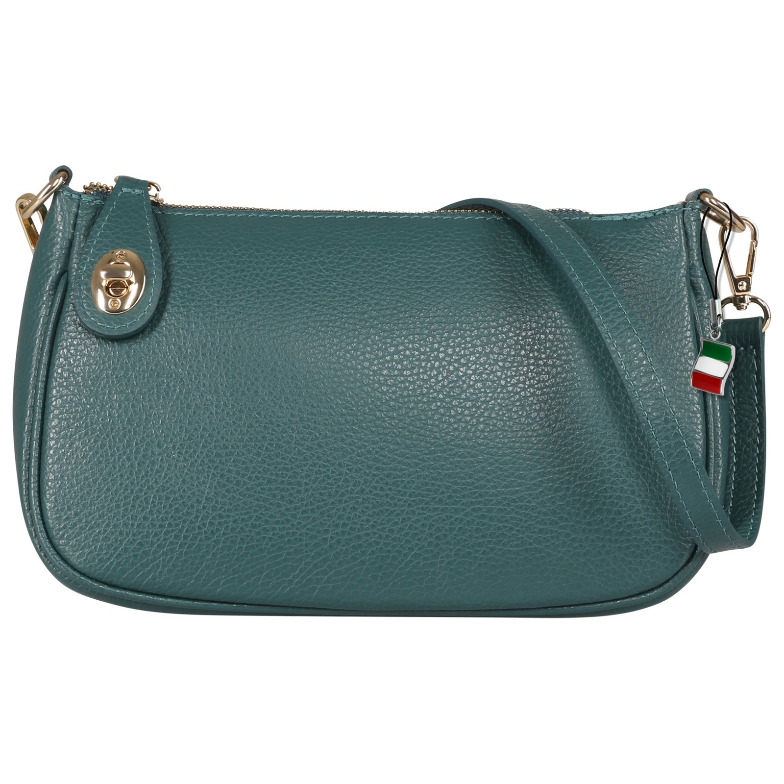 Florence Damen Schultertasche Echtleder petrolblau OTF842T6