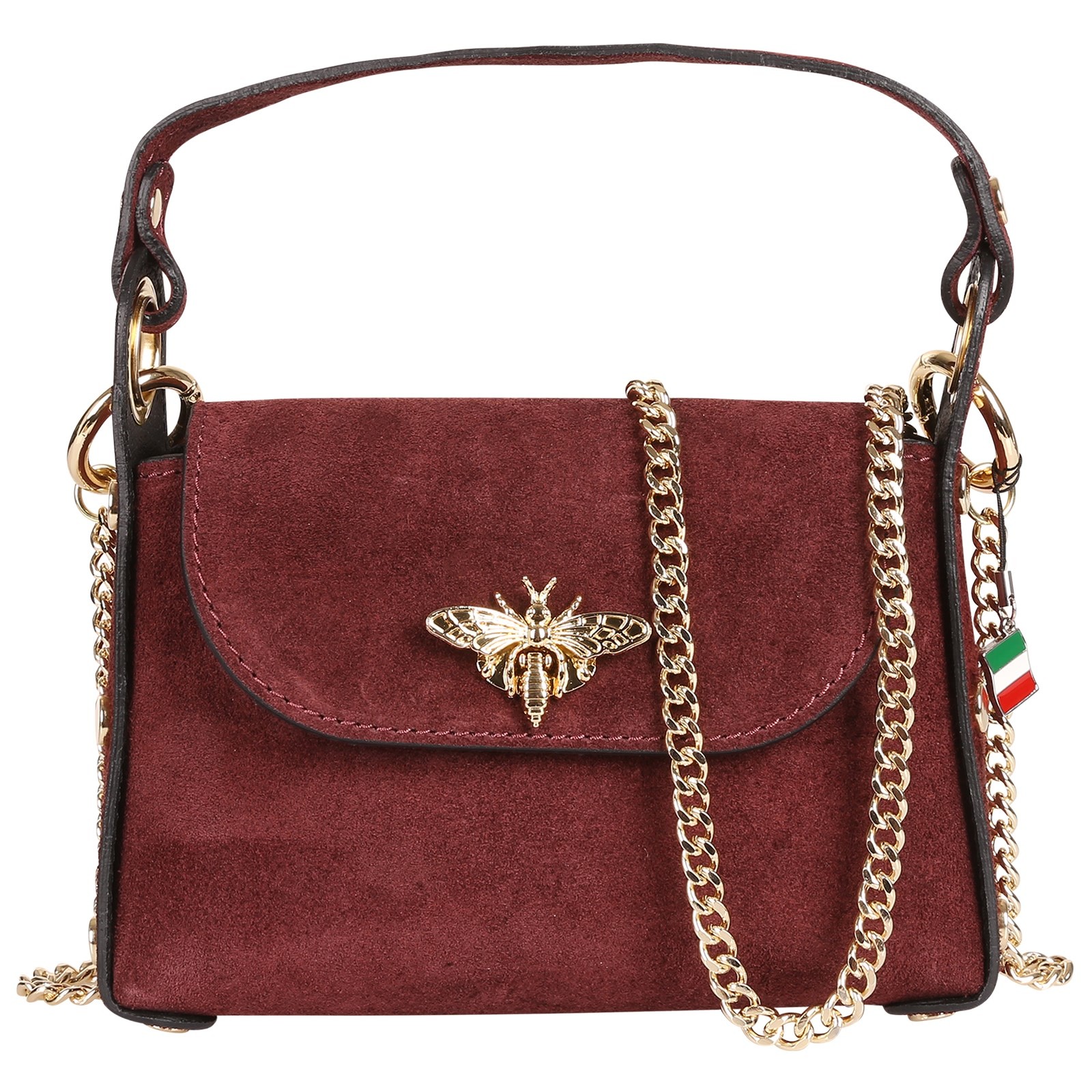 Florence Biene Damen Handtasche Wildleder bordeauxrot OTF844D5