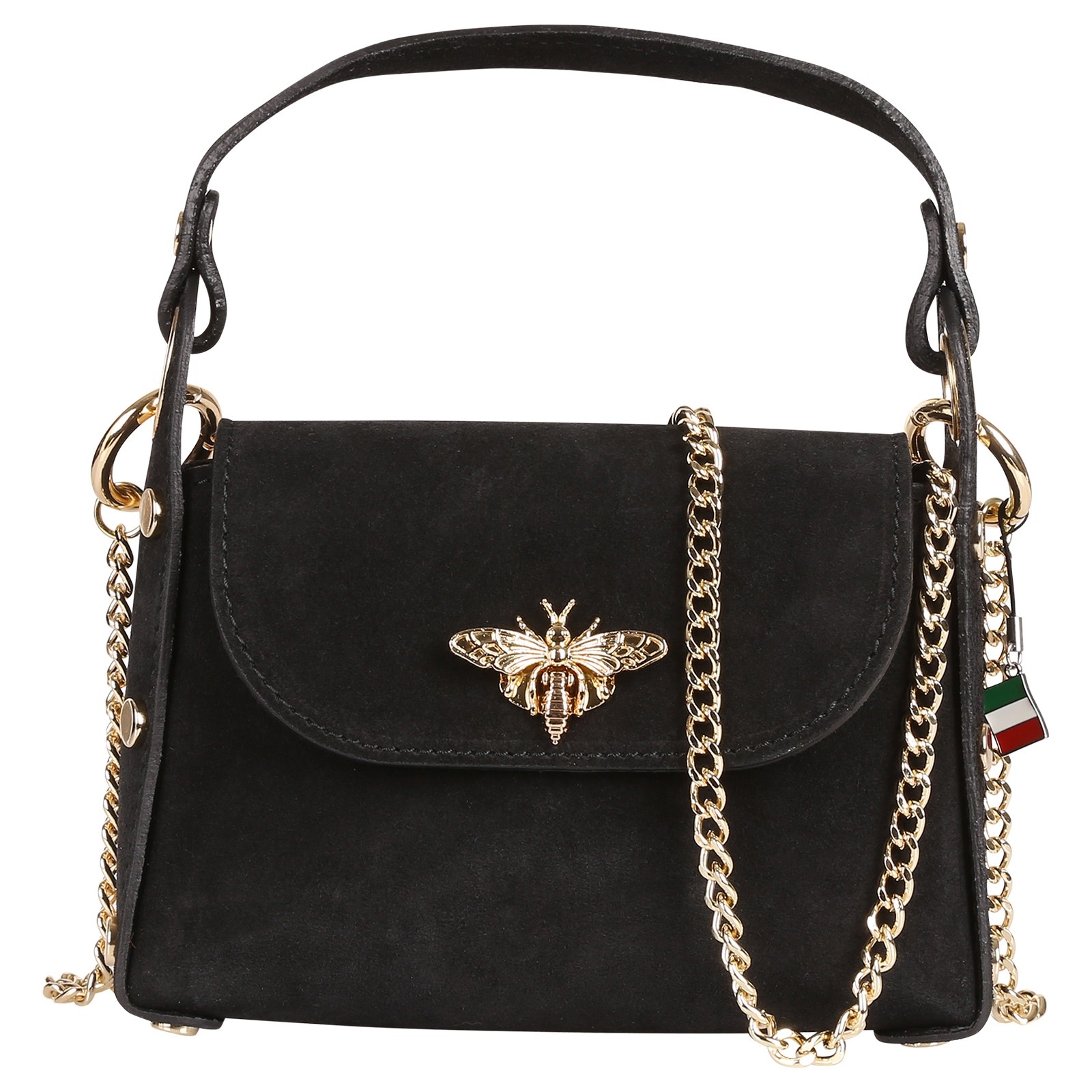 Florence Biene Damen Handtasche Wildleder schwarz OTF844S1