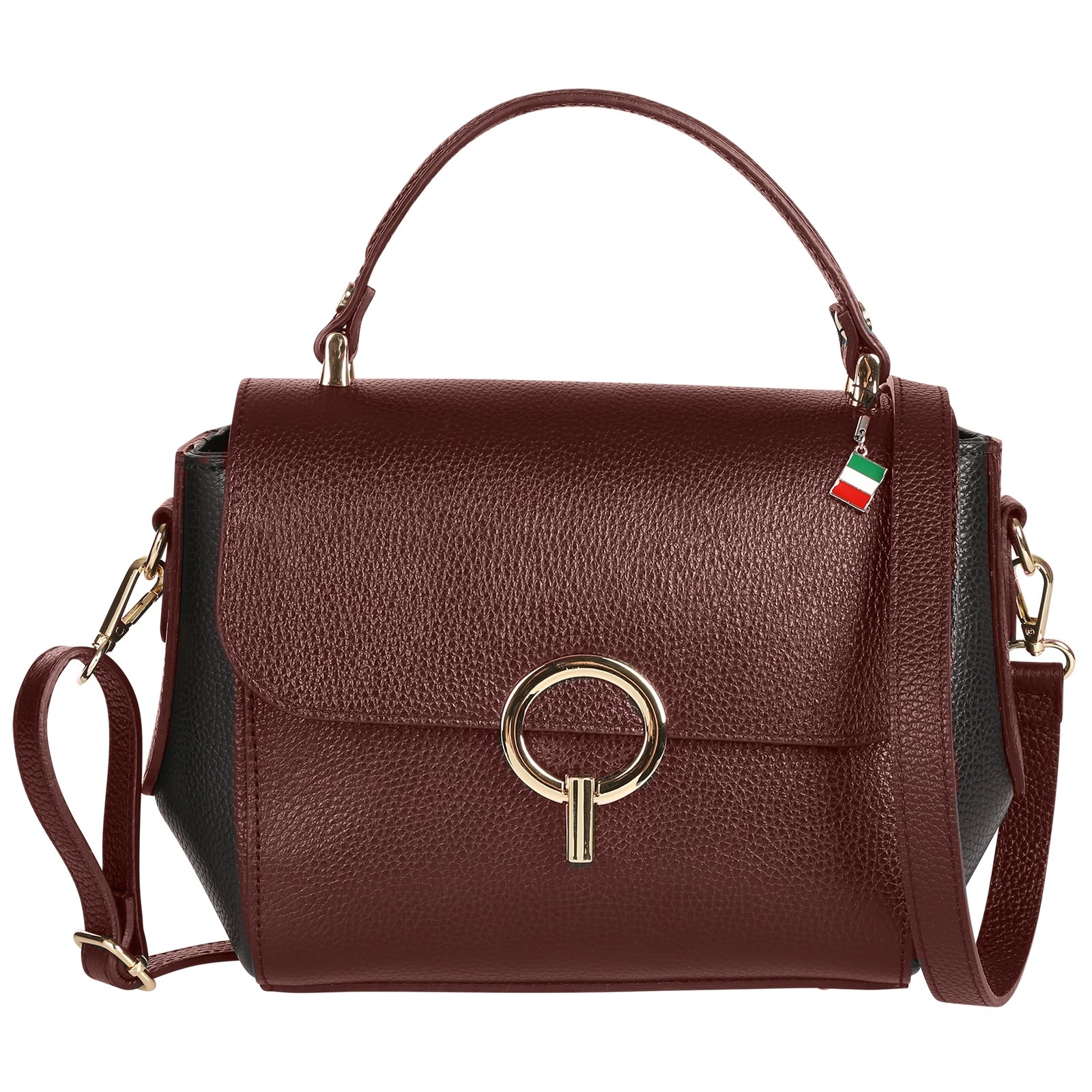 Florence Damen Handtasche Leder Tasche rot schwarz OTF845RS