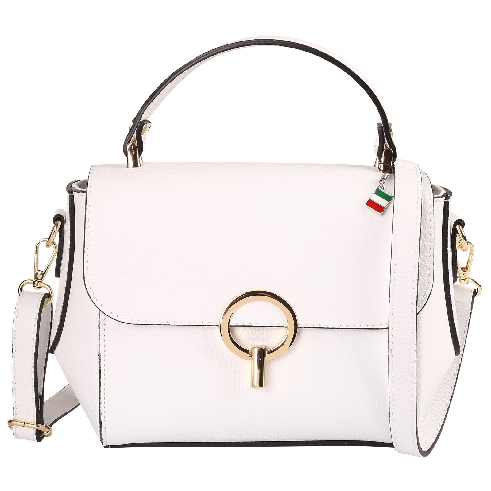 Florence Damen Handtasche Leder Tasche weiß OTF845W1