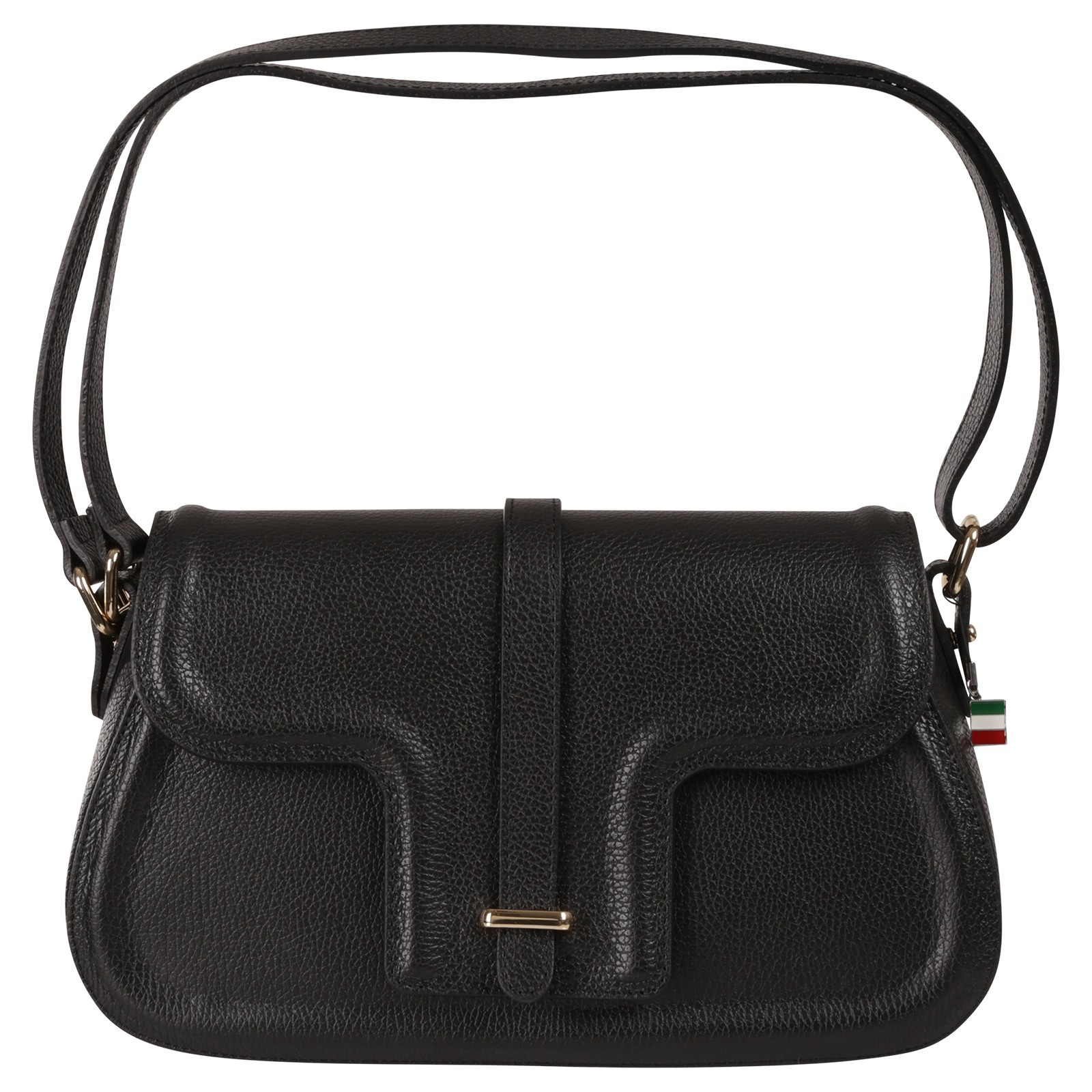 Florence Damen Schultertasche Leder Tasche schwarz OTF850S1