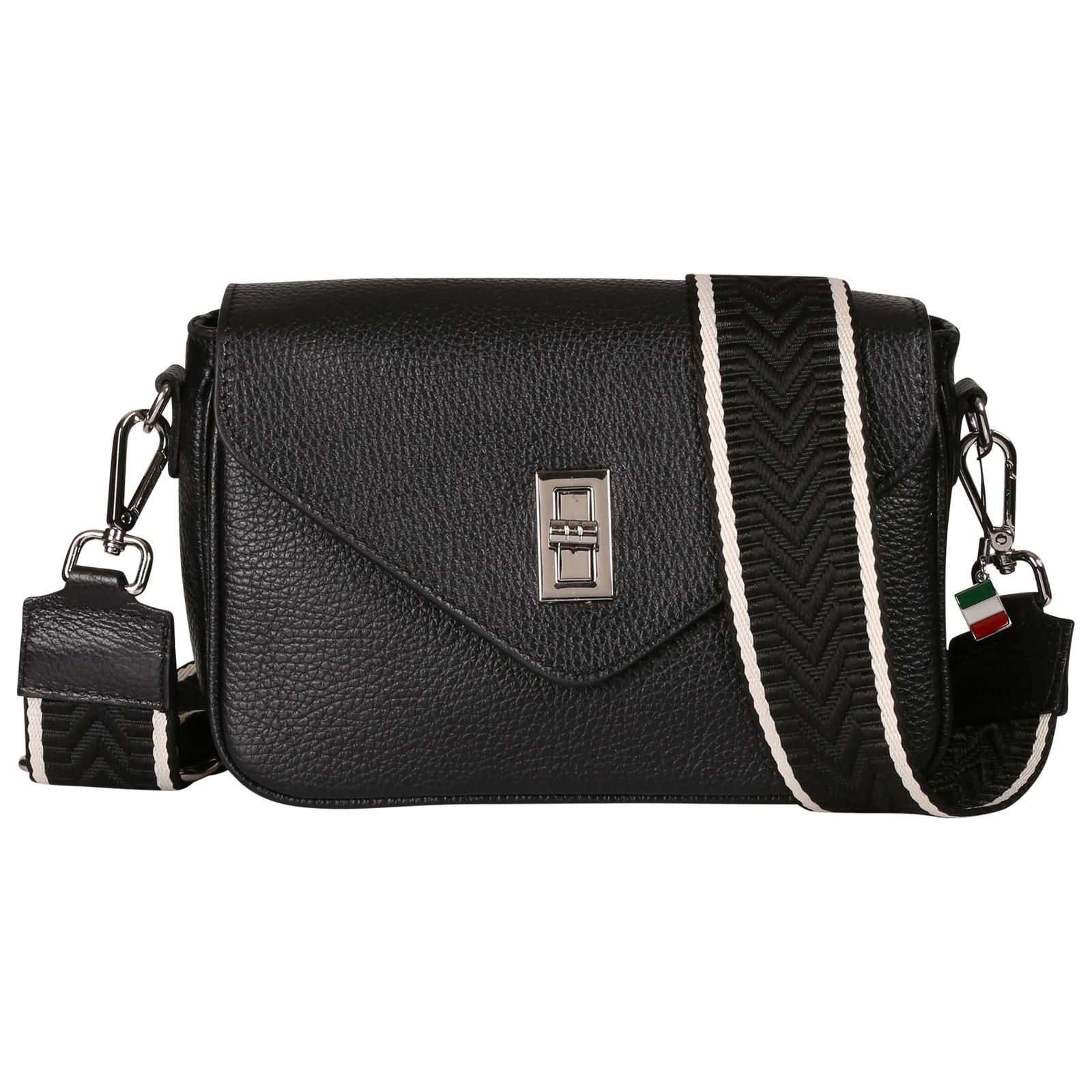Florence Damen Umhängetasche Leder Tasche schwarz OTF851S1