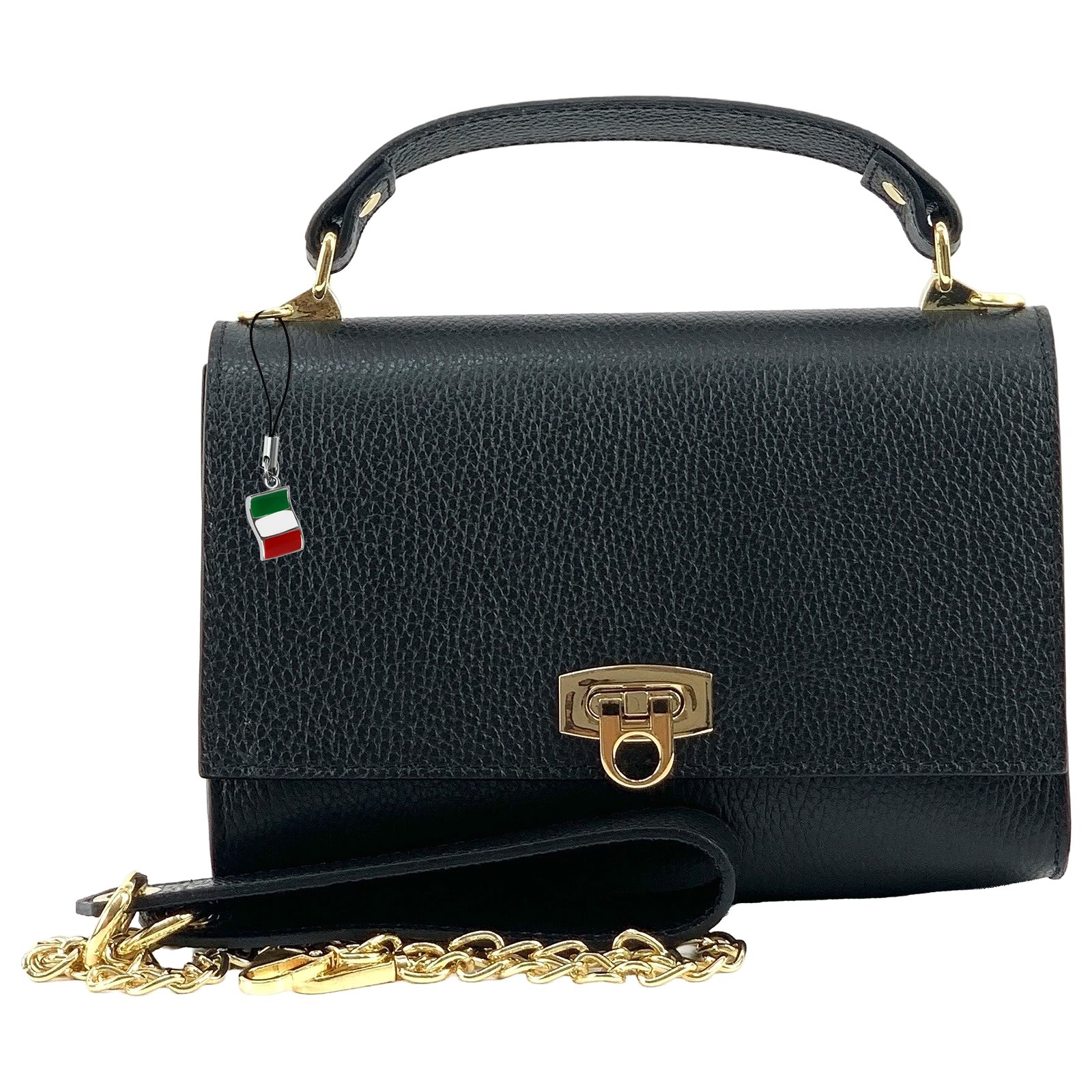 Florence Damen Handtasche Echtleder schwarz OTF854S1