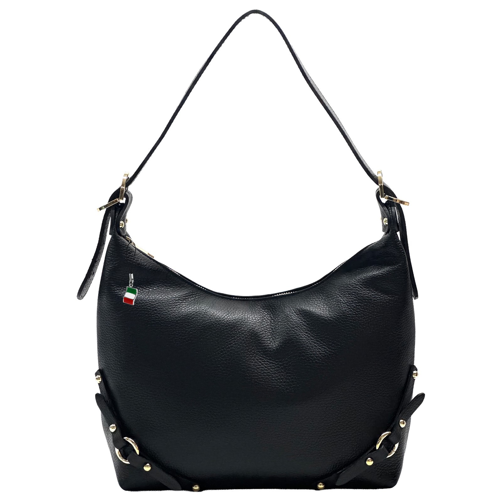 Florence Damen Schultertasche Echtleder Tasche schwarz OTF858S1