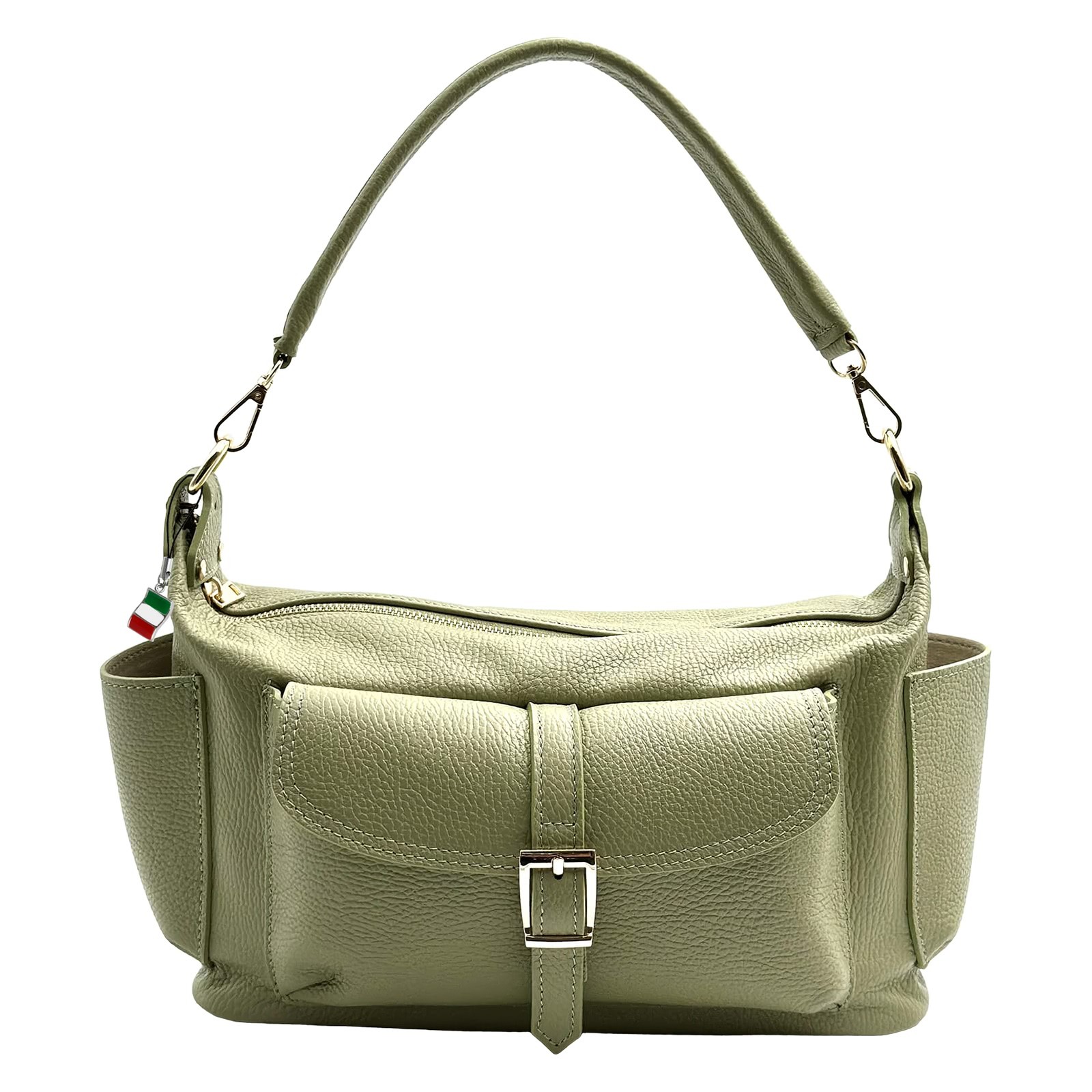 Florence Damen Schultertasche Echtleder Tasche grün OTF860L3