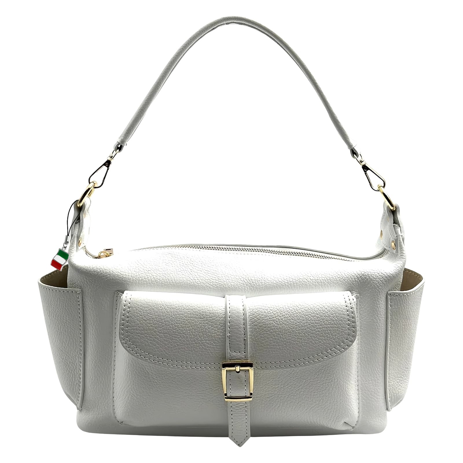 Florence Damen Schultertasche Echtleder Tasche weiß OTF860W1