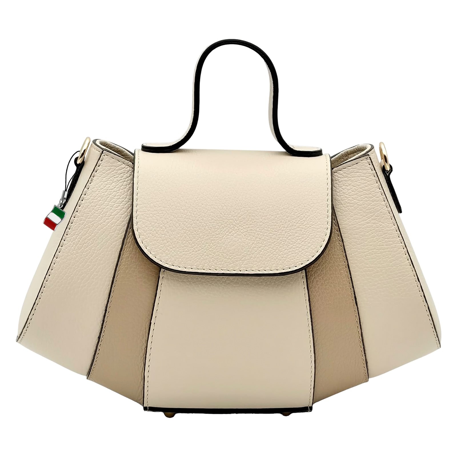 Florence Damen Schultertasche Echtleder Tasche beige, taupe OTF863I5