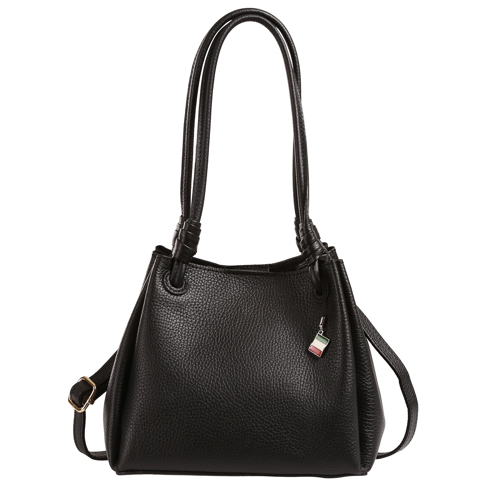 Florence Damen Schultertasche Leder Tasche schwarz OTF867S1
