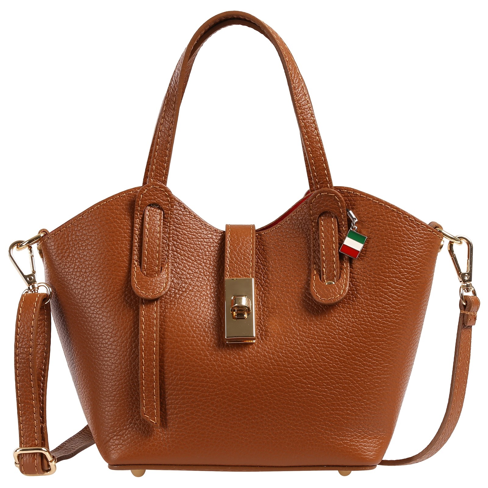 Florence Damen Handtasche Leder Tasche mittelbraun OTF870C6