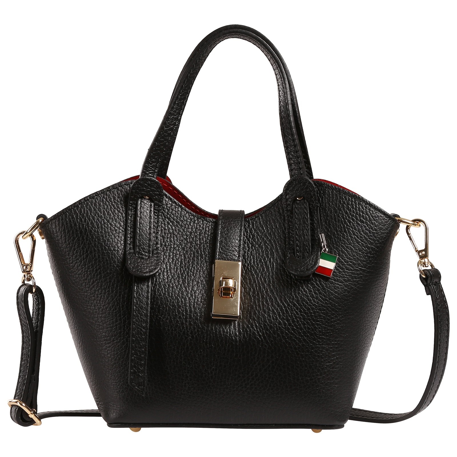 Florence Damen Handtasche Leder Tasche schwarz OTF870S1