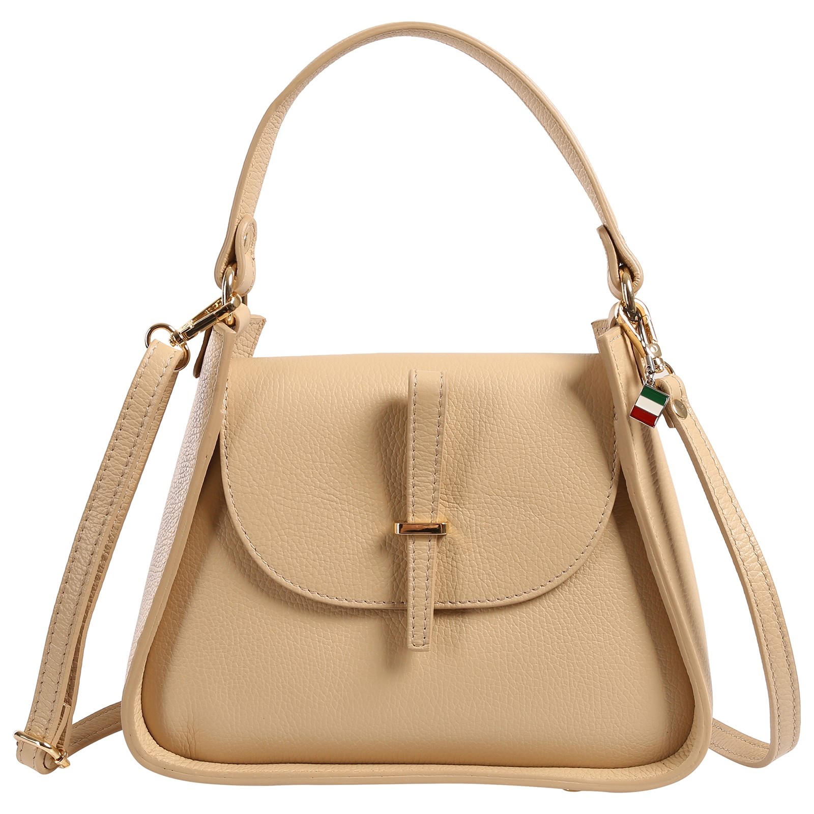 Florence Damen Schultertasche Leder Tasche beige OTF871I5
