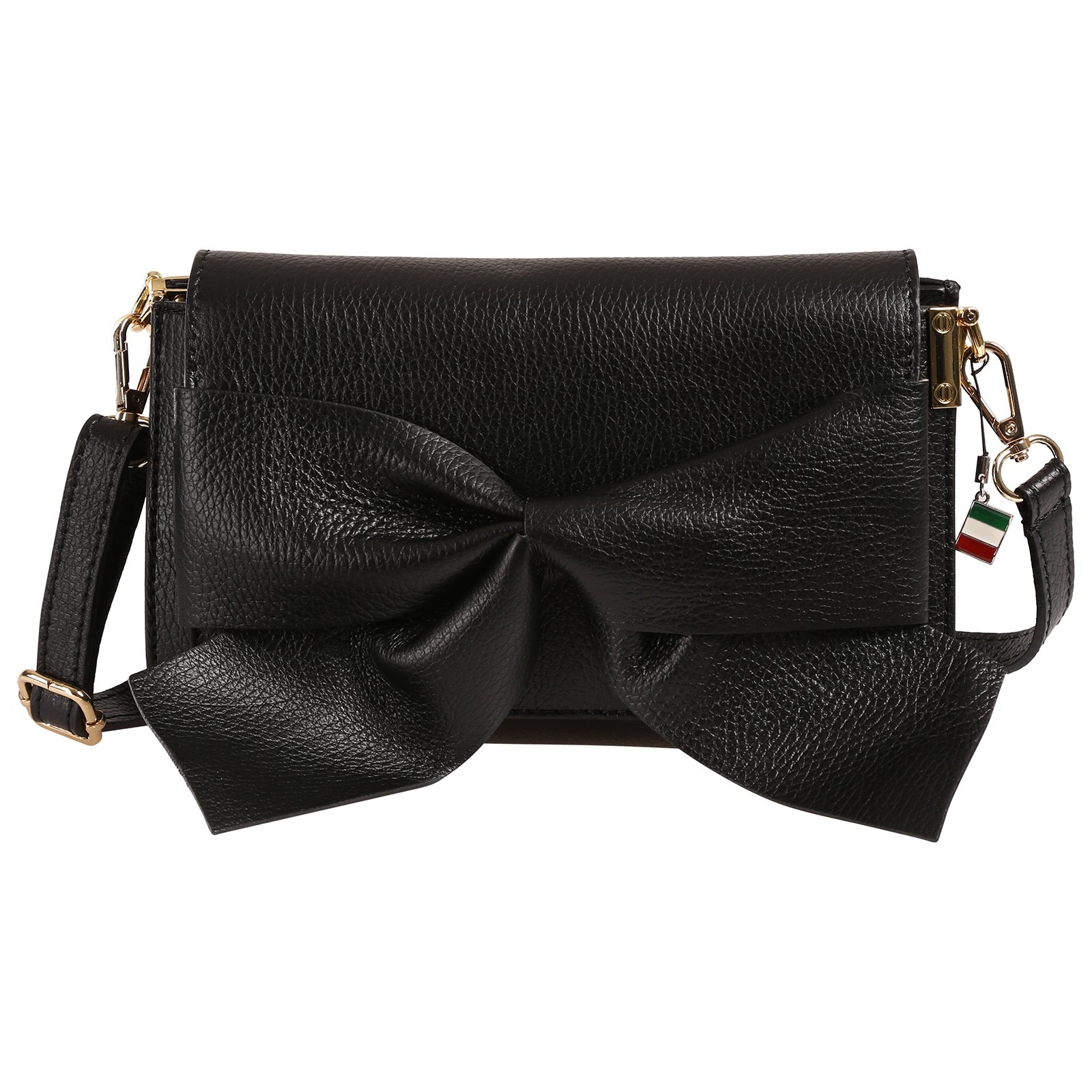 Florence Damen Umhängetasche Schleife Leder schwarz OTF873S1