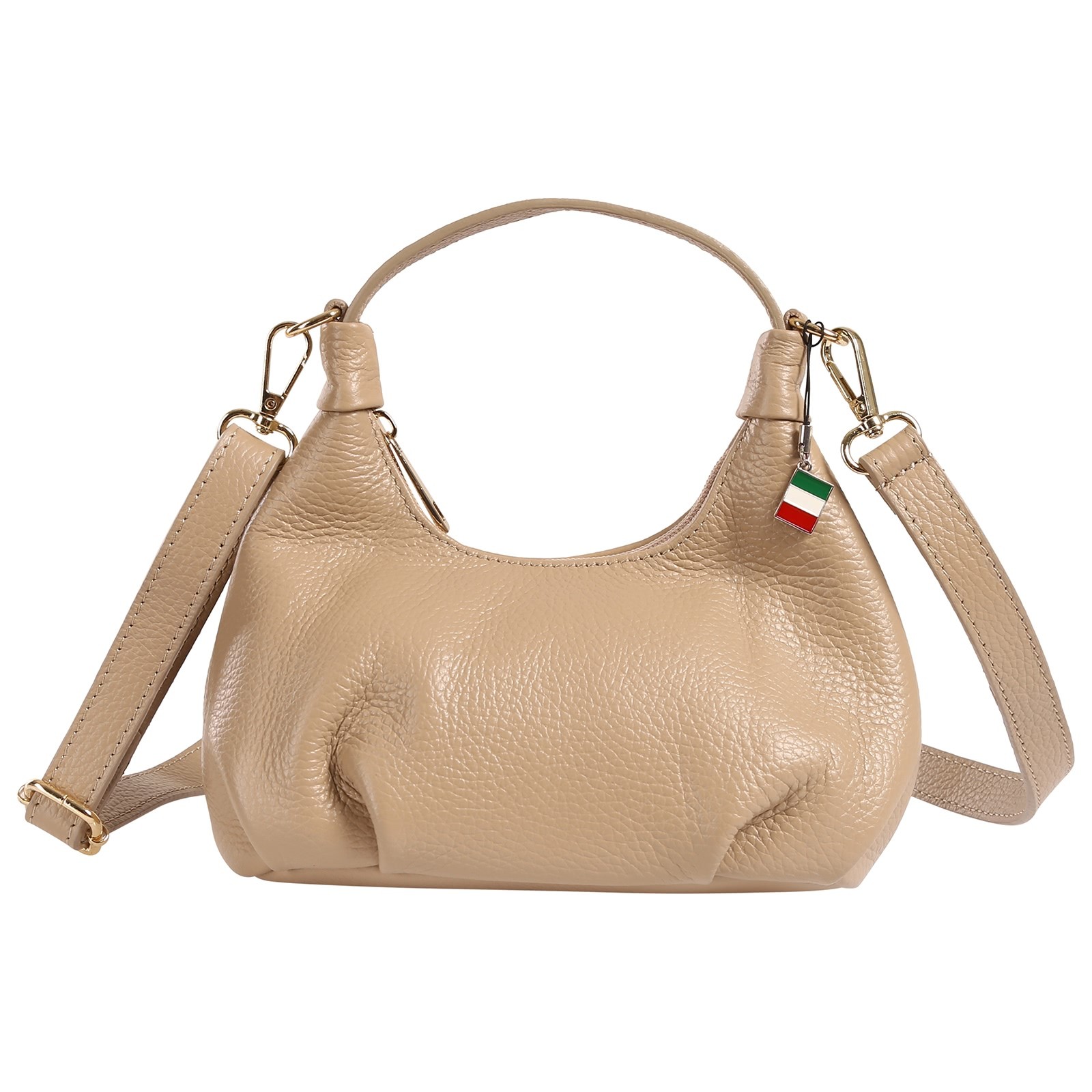Florence Damen Handtasche Leder Tasche beige, taupe OTF874I3