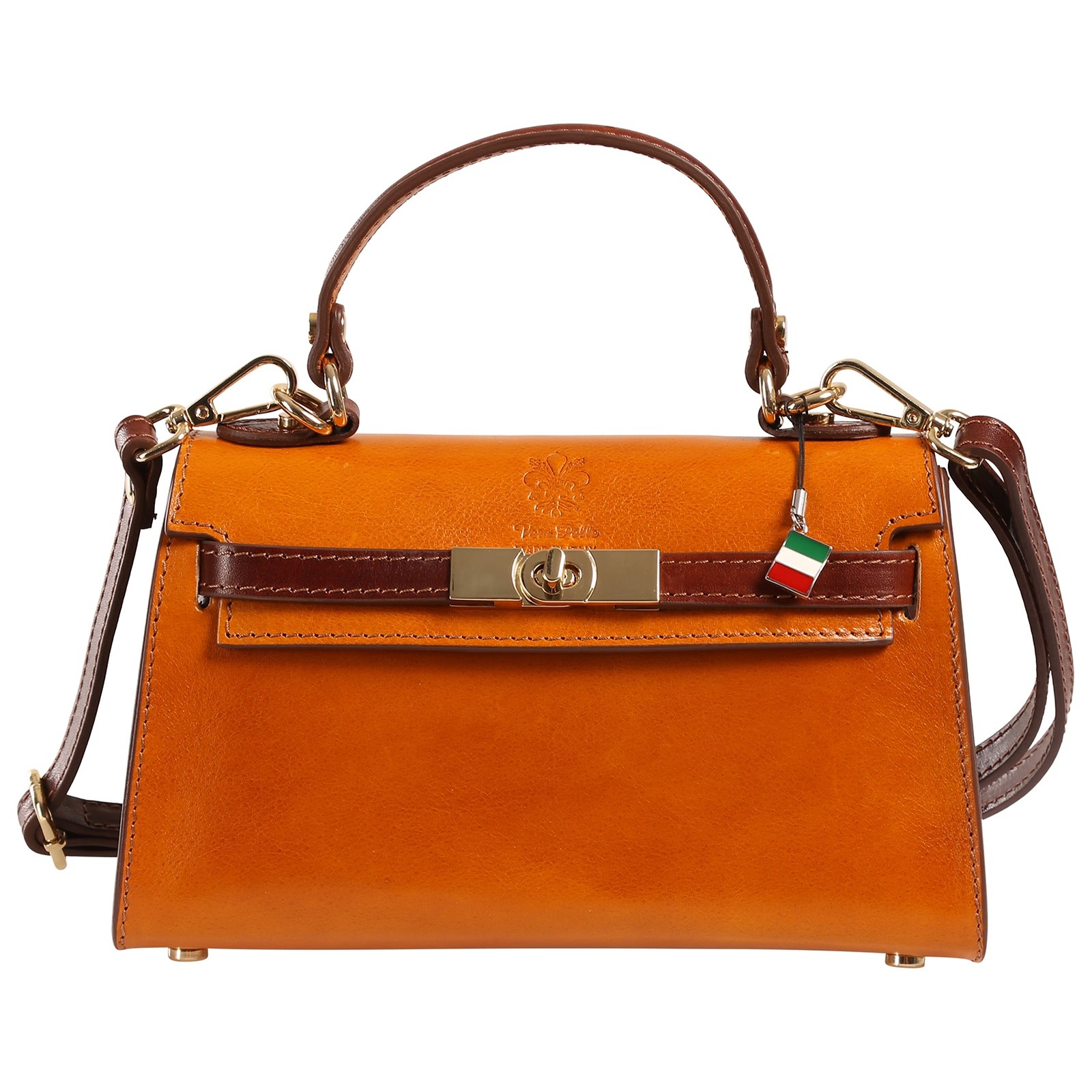 Florence Damen Handtasche Leder Tasche cognac braun OTF875Y5