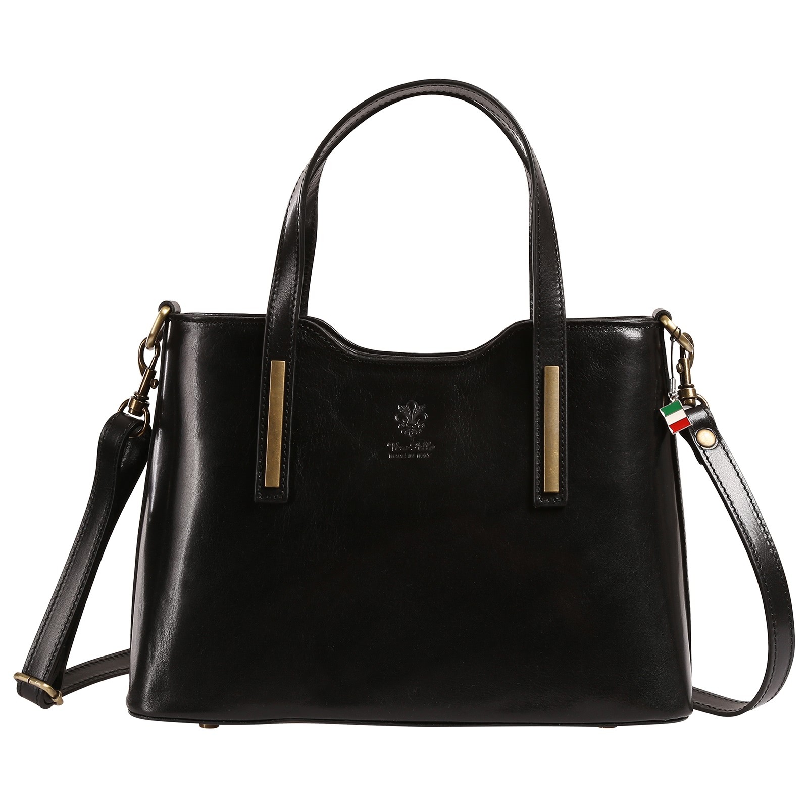Florence Damen Schultertasche Leder Tasche schwarz OTF878S1