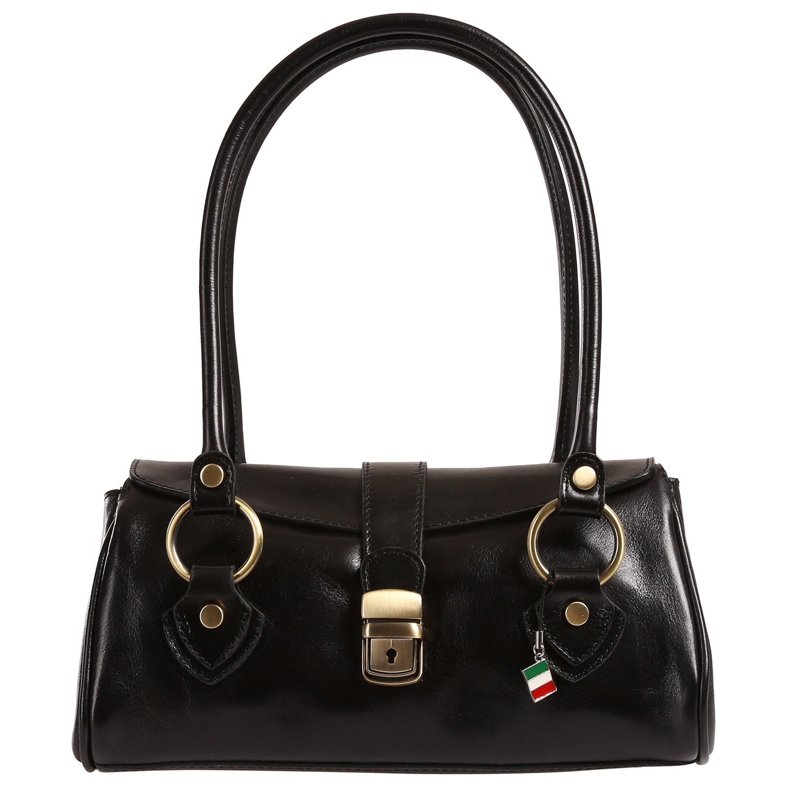 Florence Damen Schultertasche Leder Tasche schwarz OTF881S1