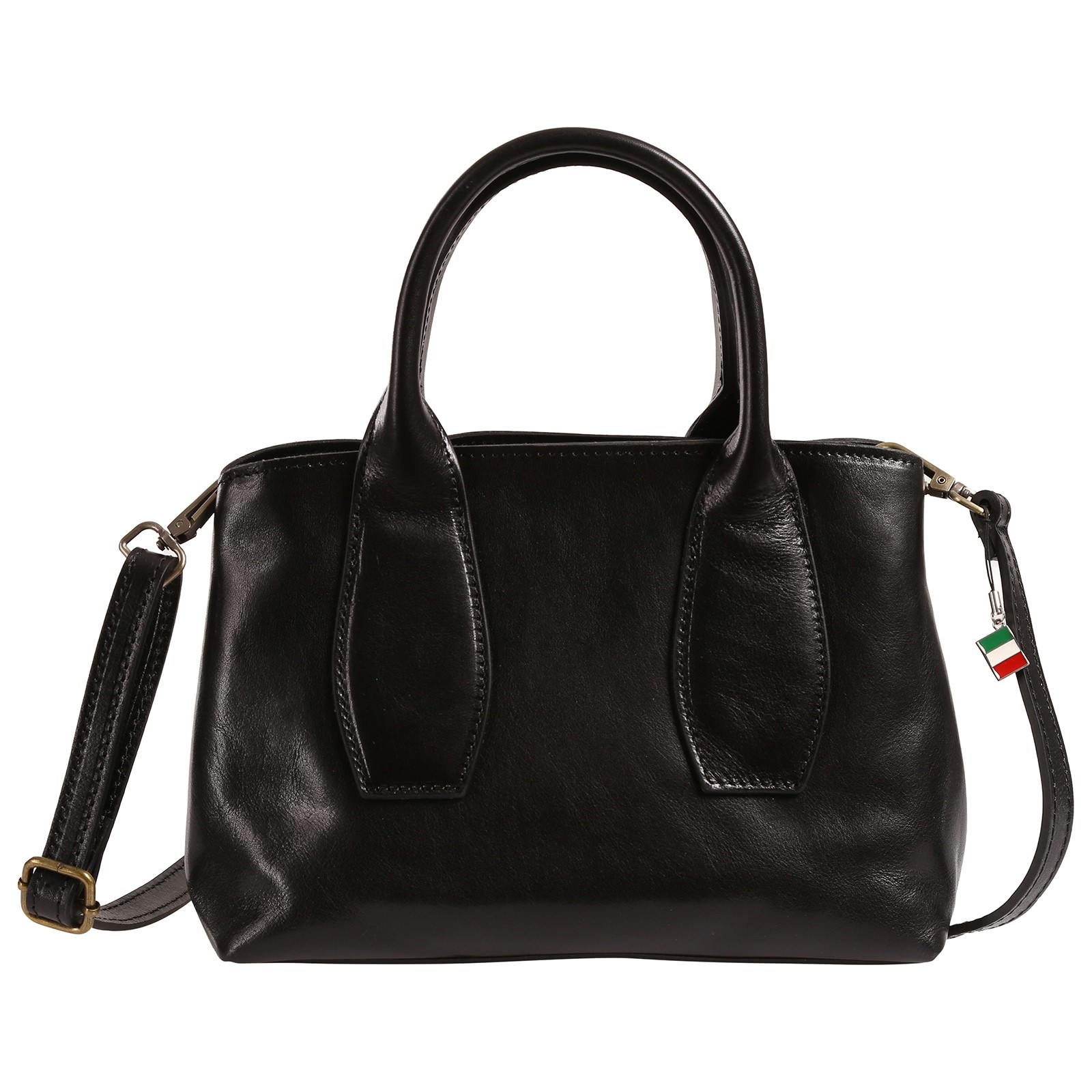Florence Damen Handtasche Leder Tasche schwarz OTF883S1