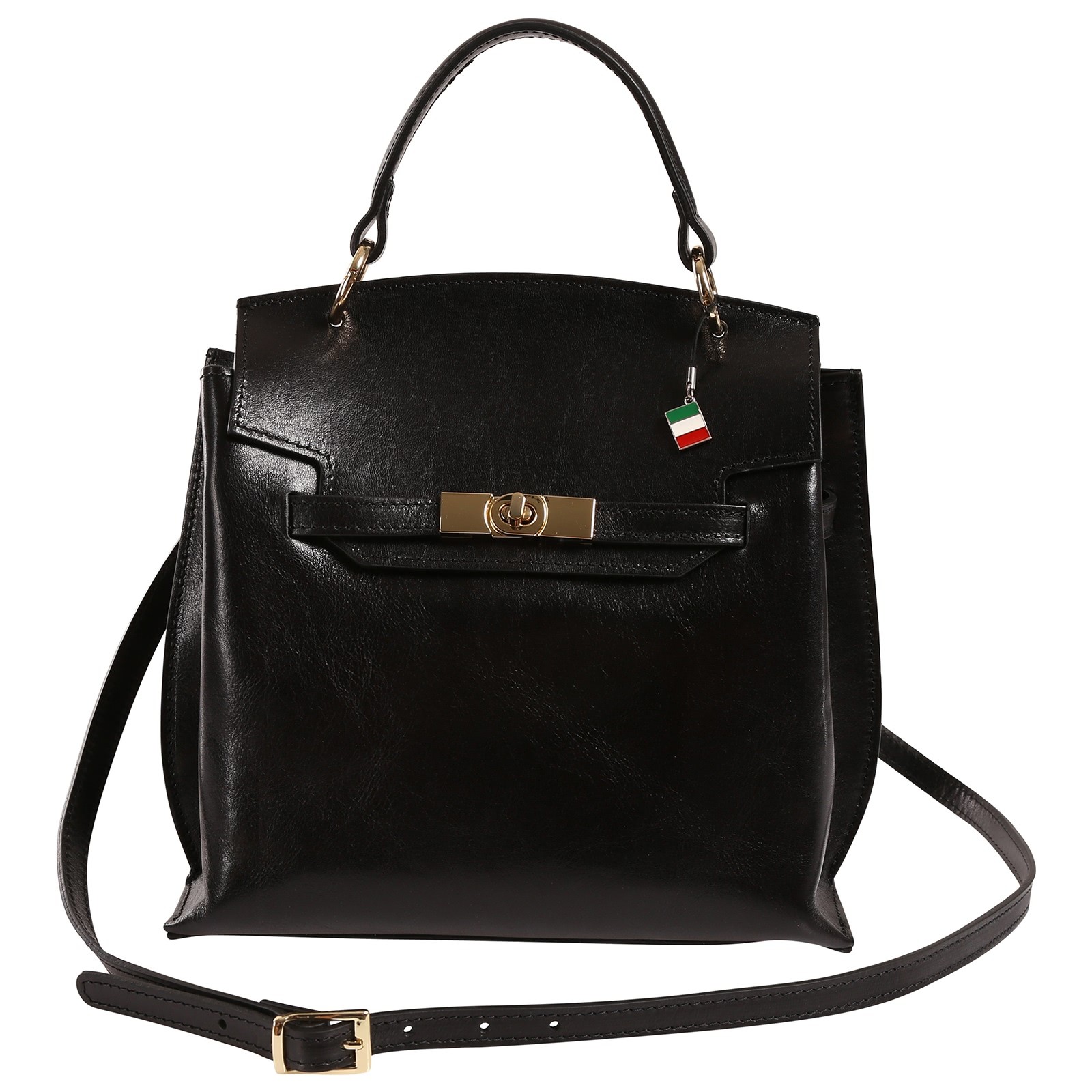 Florence Damen Handtasche Leder Tasche schwarz OTF884S1