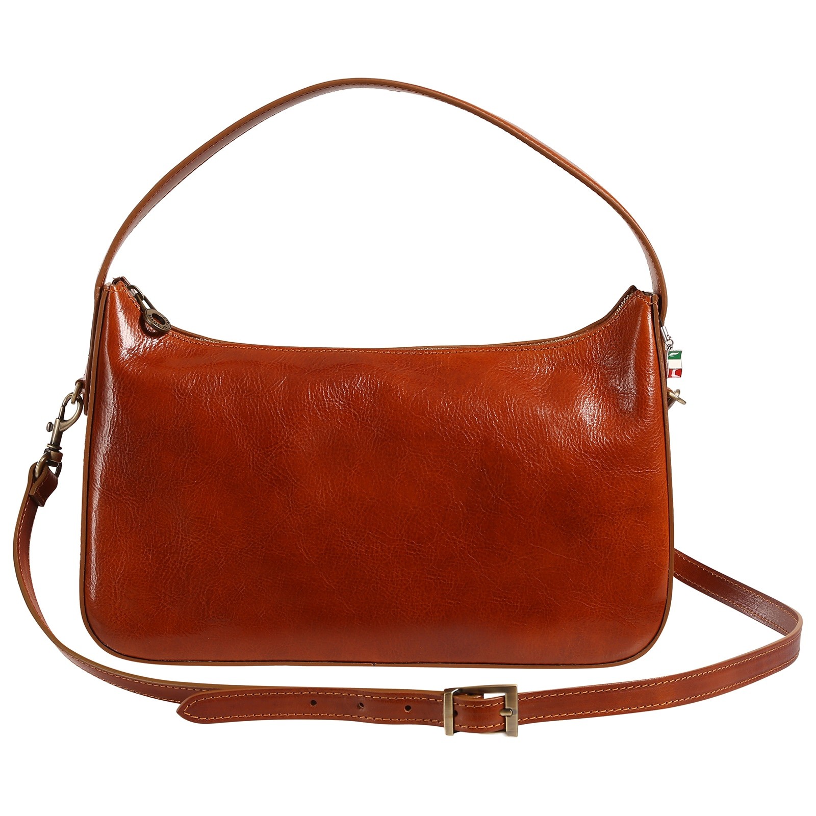 Florence Damen Schultertasche Leder Tasche mittelbraun OTF886C5