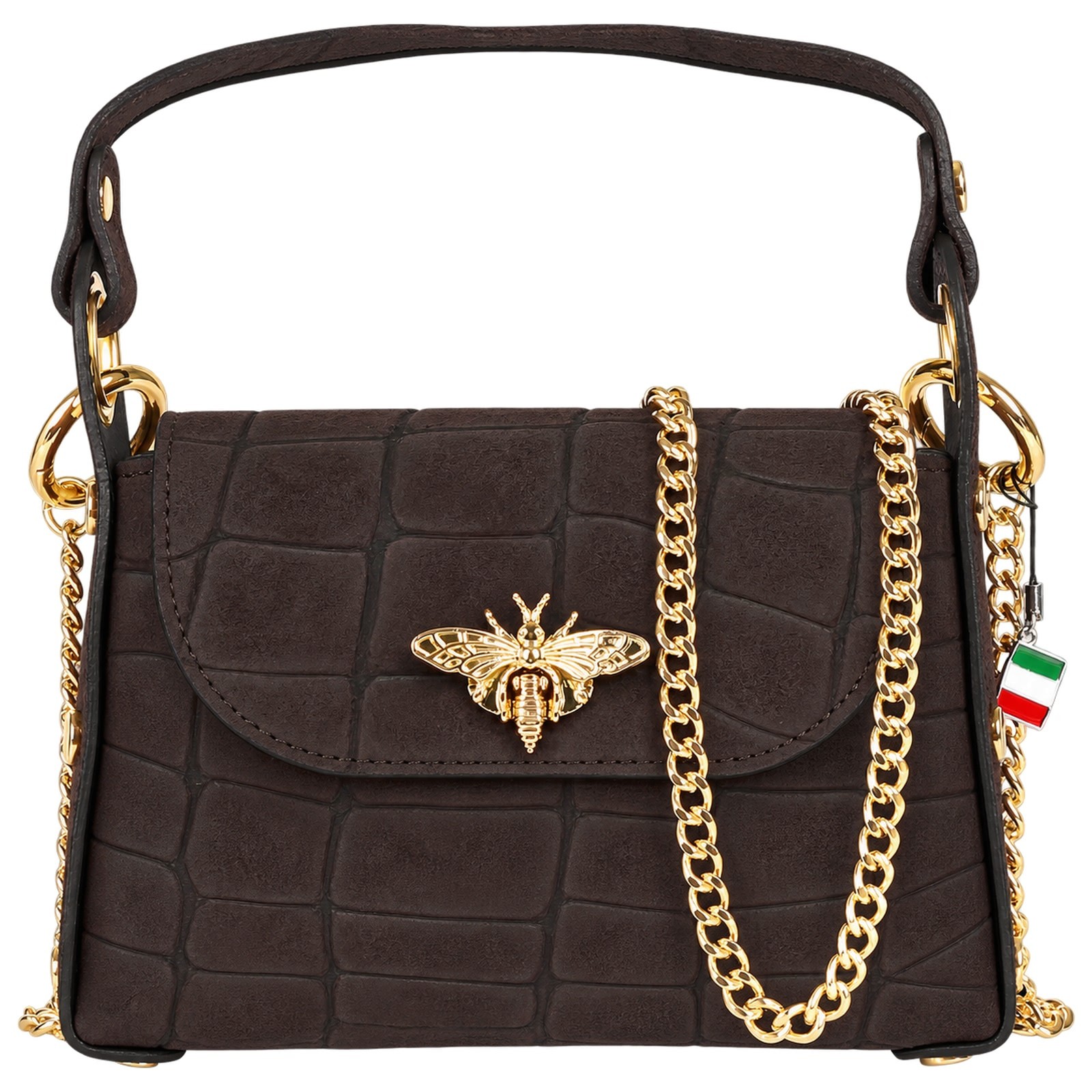 Florence Biene Damen Handtasche Wildleder dunkelbraun OTF887N6
