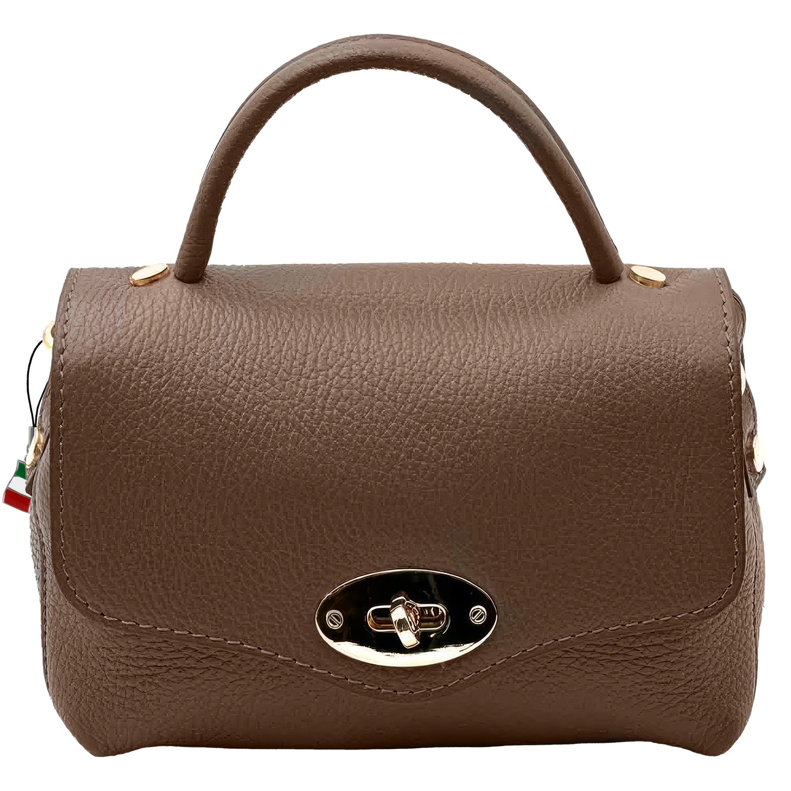 Florence Damen kleine Handtasche Leder Tasche dunkelbeige, taupe OTF897I5