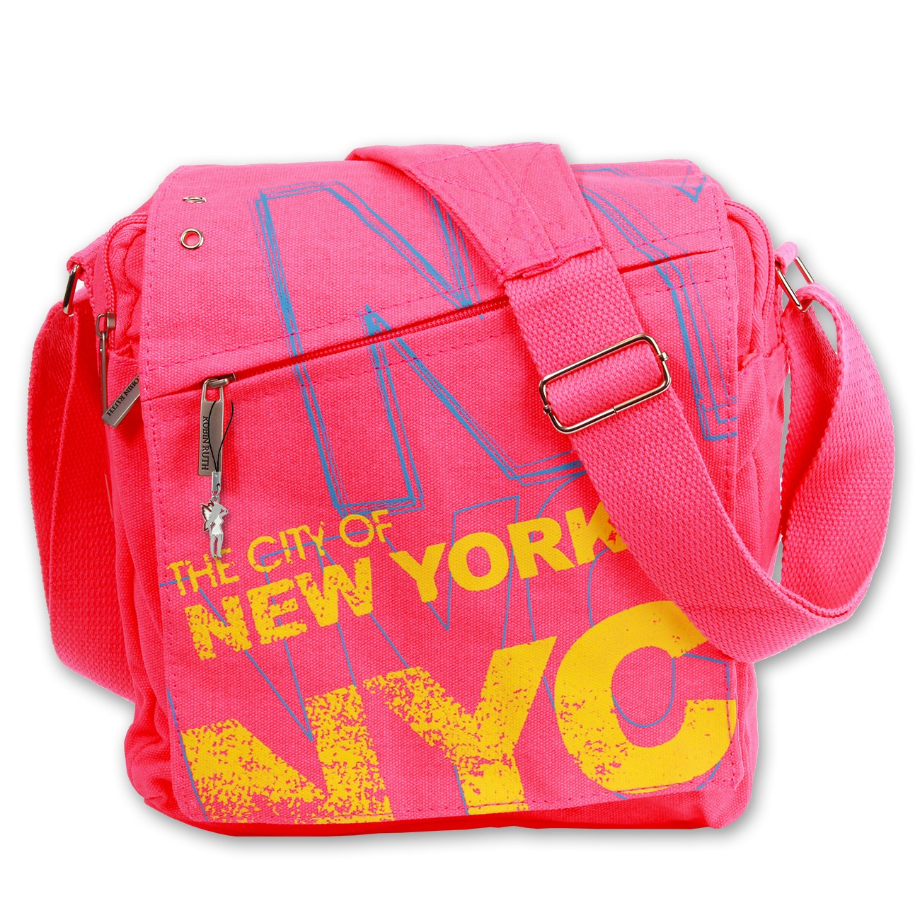 Umhängetasche Canvas pink Crossover Schultertasche NEW YORK Robin-Ruth OTG201P