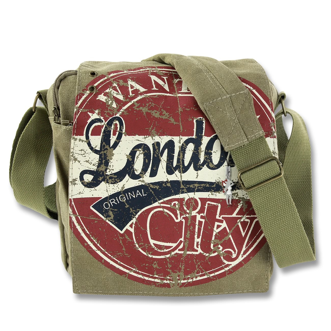 Umhängetasche Canvas braun Messenger Schultertasche London Robin Ruth OTG202C