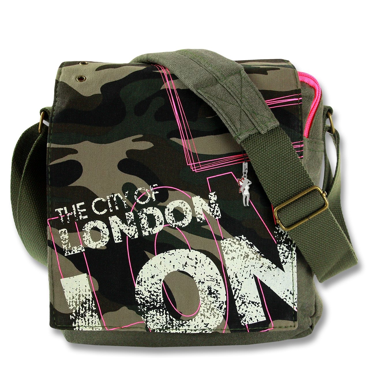 Umhängetasche Canvas grau LONDON CITY Crossover Messenger Robin Ruth OTG202E