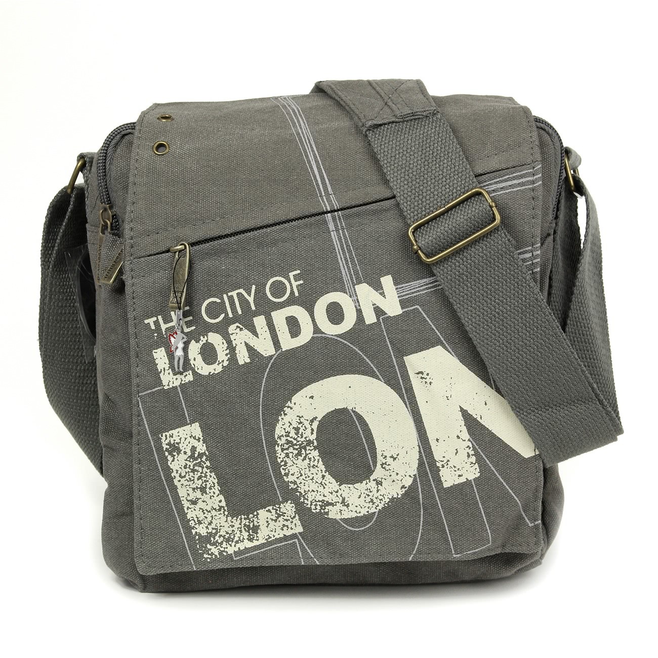 Umhängetasche Canvas grau LONDON Crossover Schultertasche Robin-Ruth OTG202K