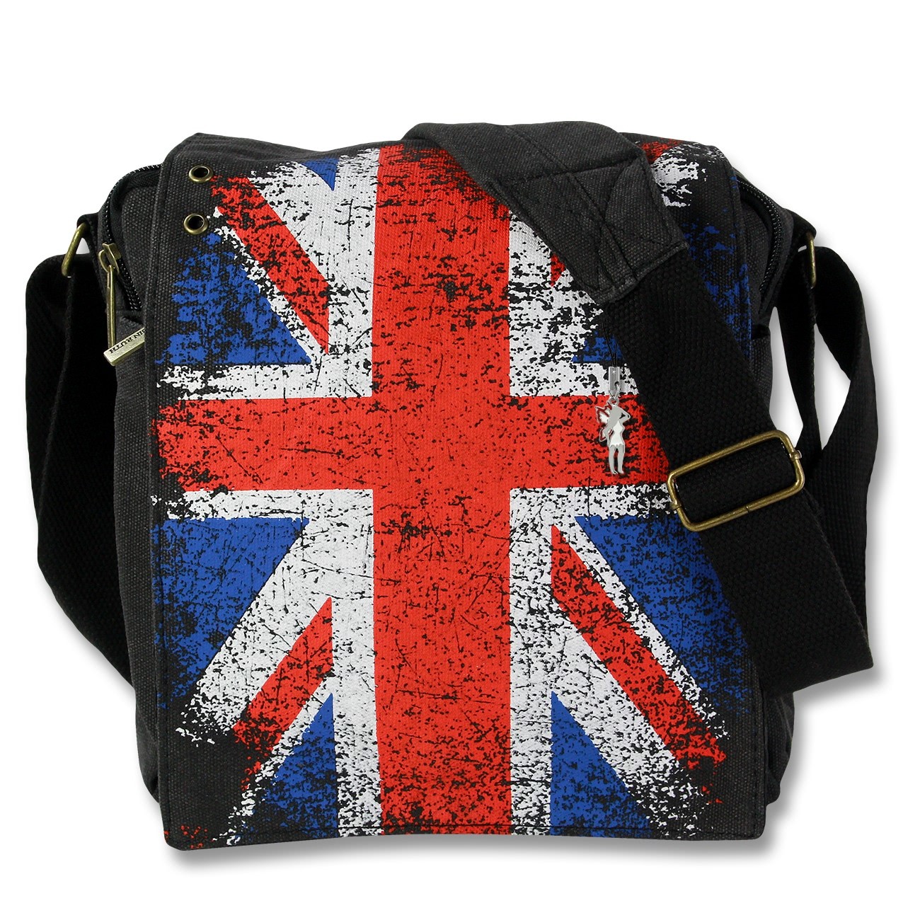 Umhängetasche Canvas schwarz Crossover Tasche Union Jack Robin Ruth OTG202L