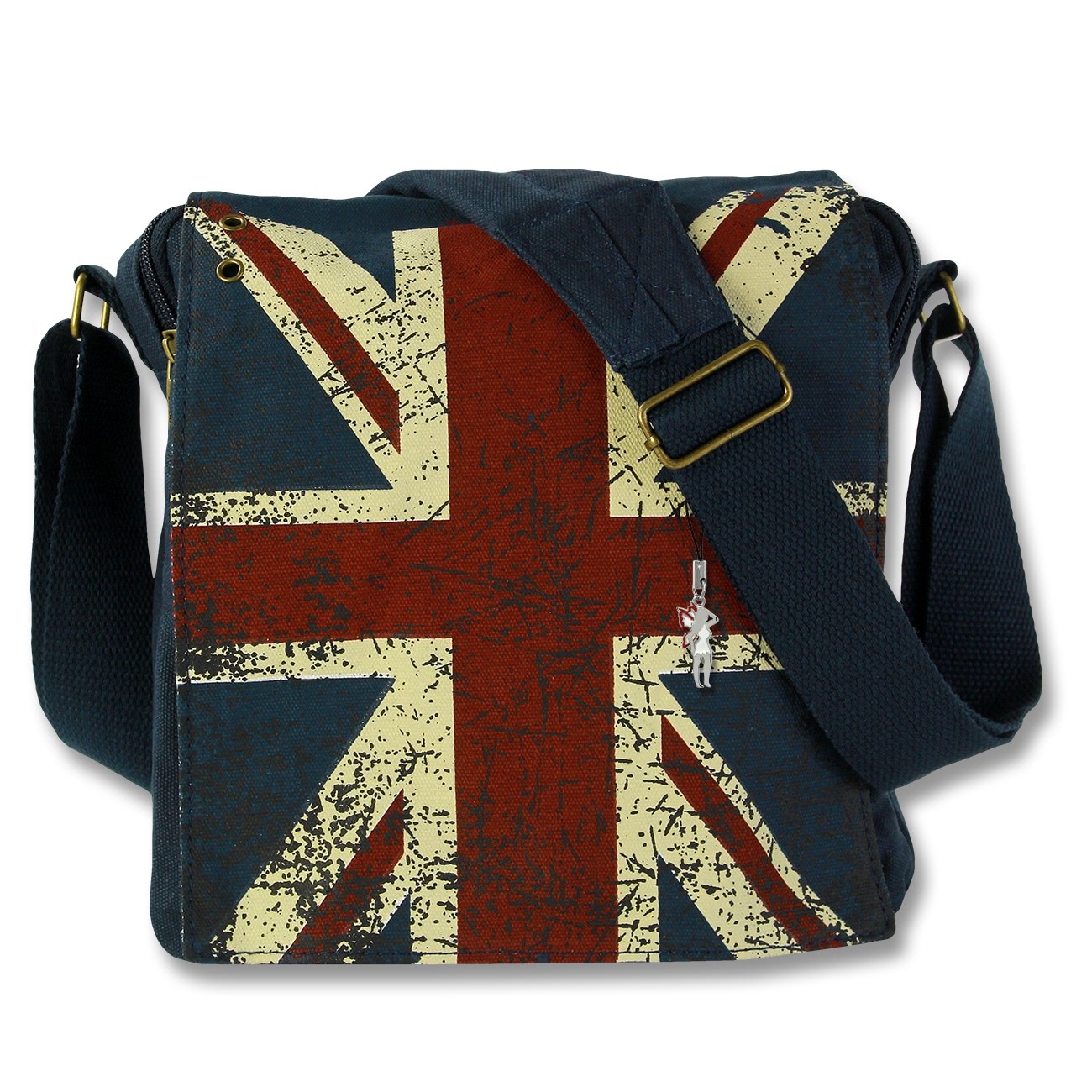 Umhängetasche Canvas blau Messenger Crossbody Union Jack Robin Ruth OTG202M